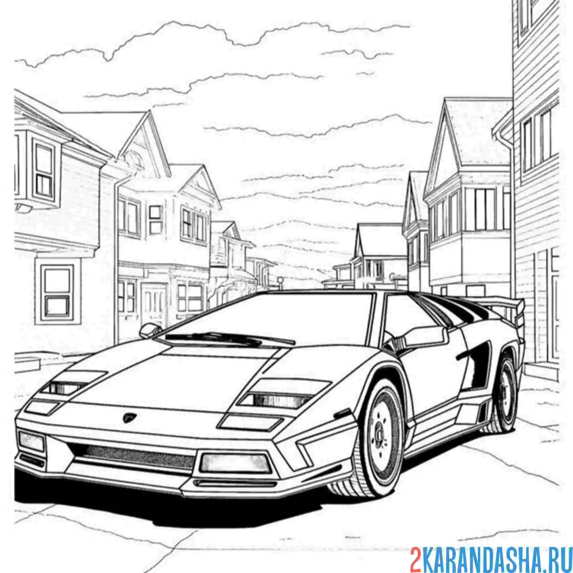 Раскраска ламборгини diablo