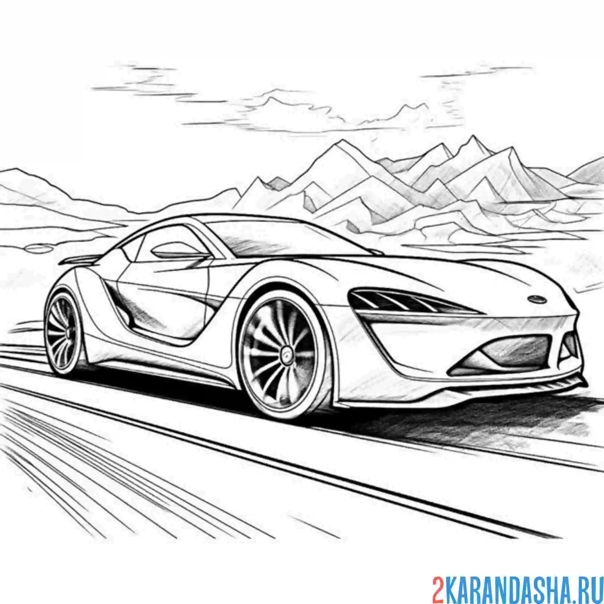 Раскраска ламборгини за городом