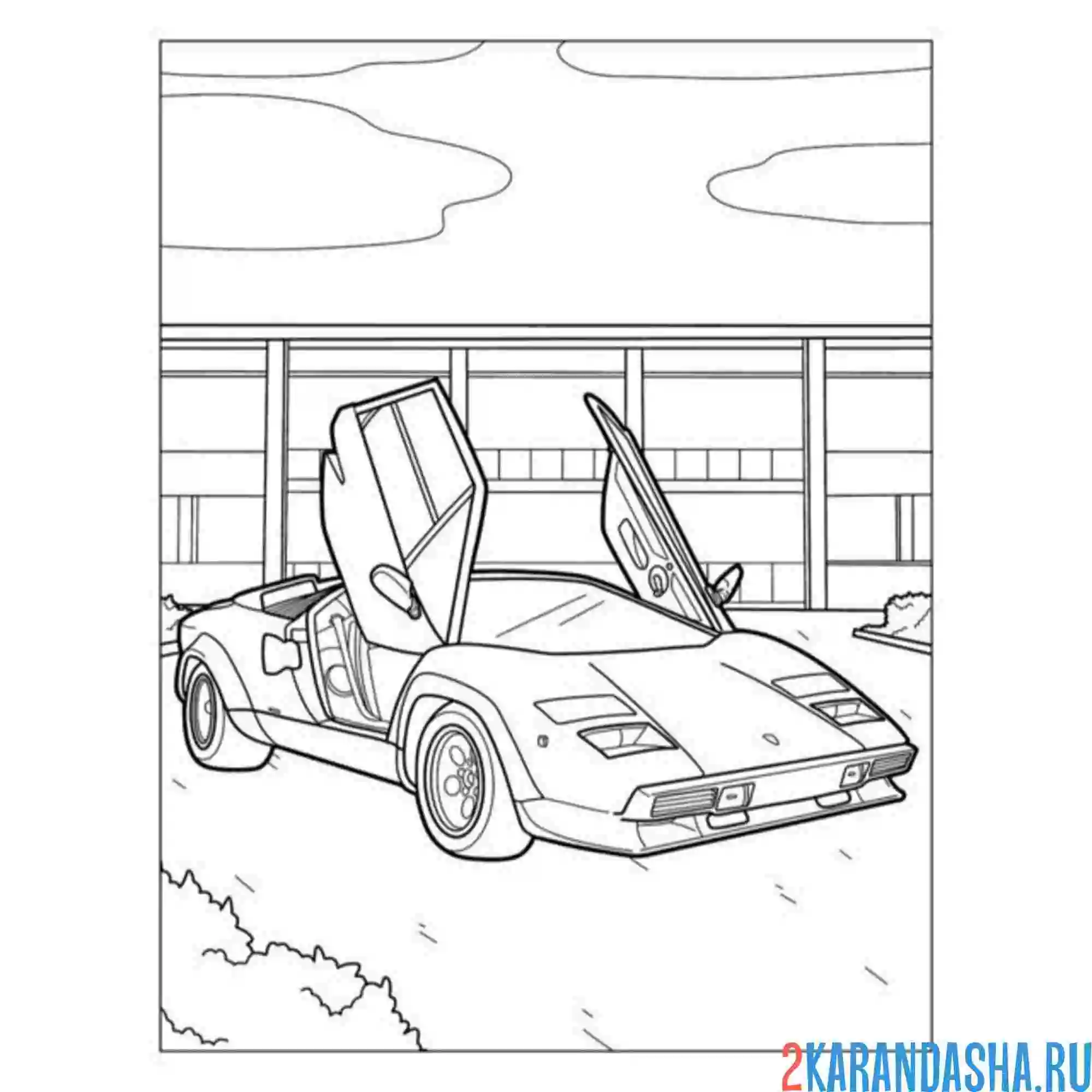 Раскраска lamborghini двери