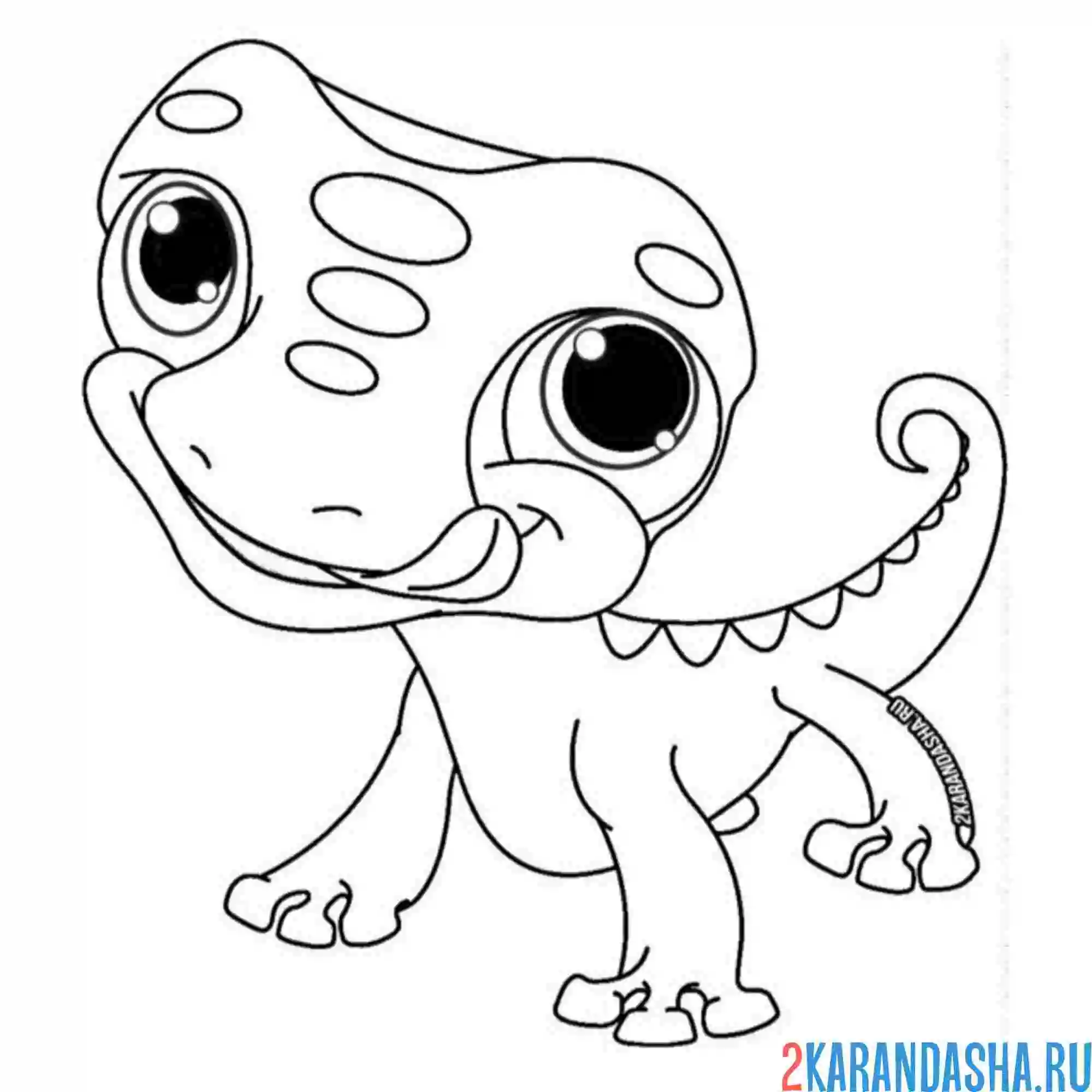 Раскраска малыш-ящерица