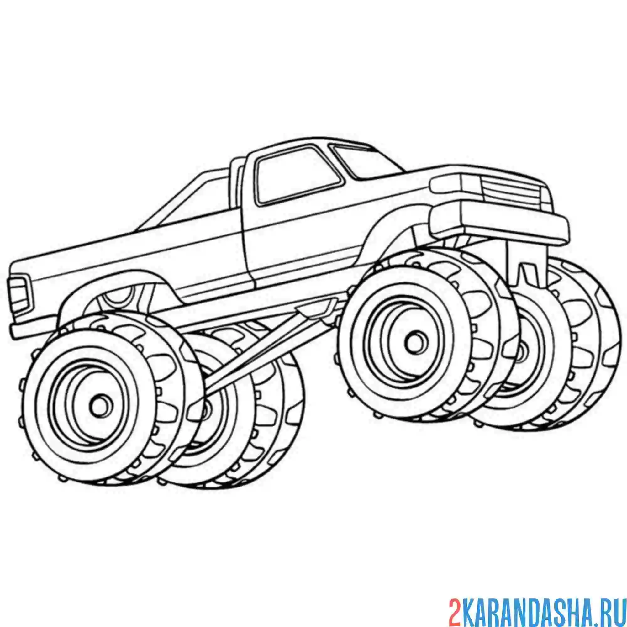 Раскраска монстр-трак пикап