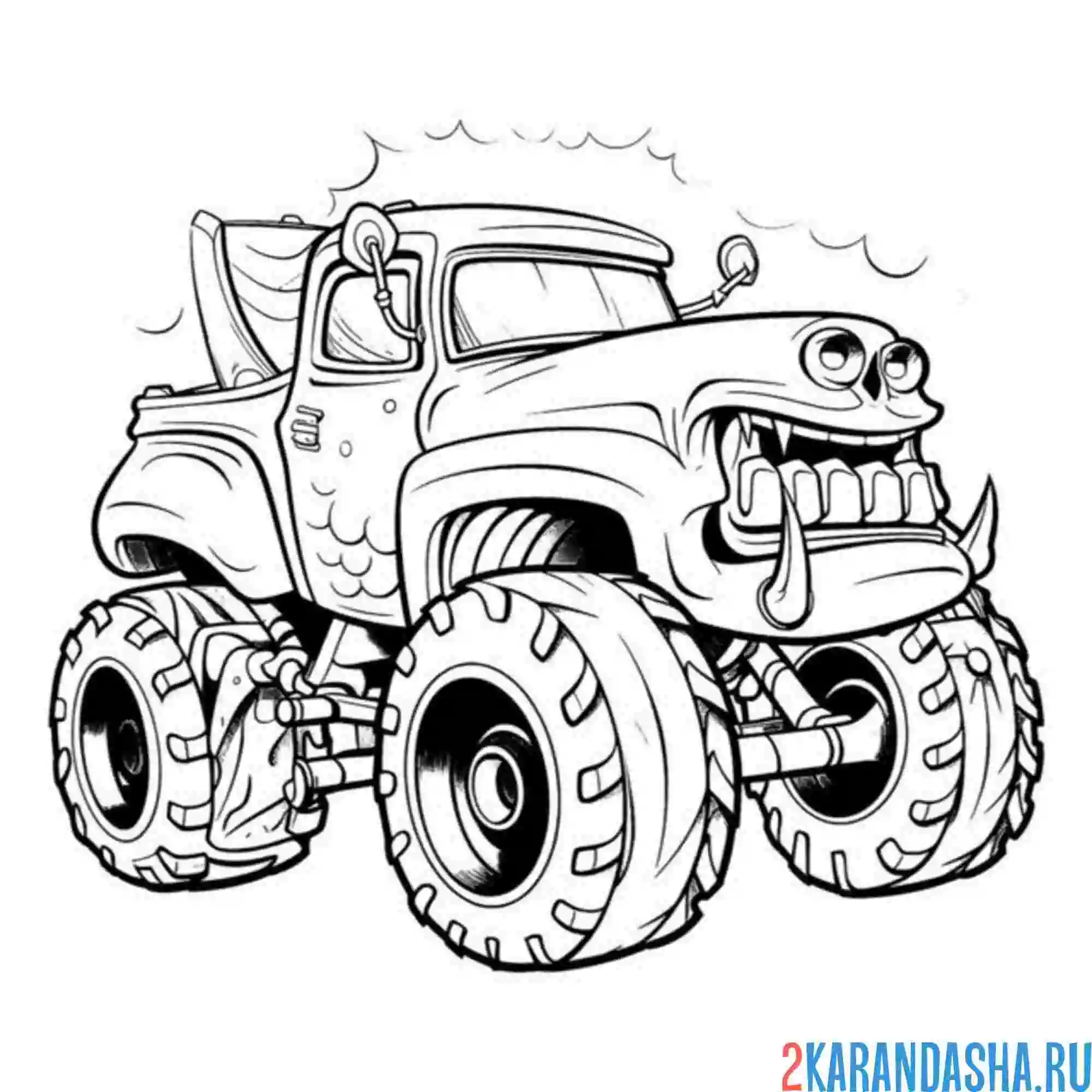 Раскраска монстр-трак из монстра