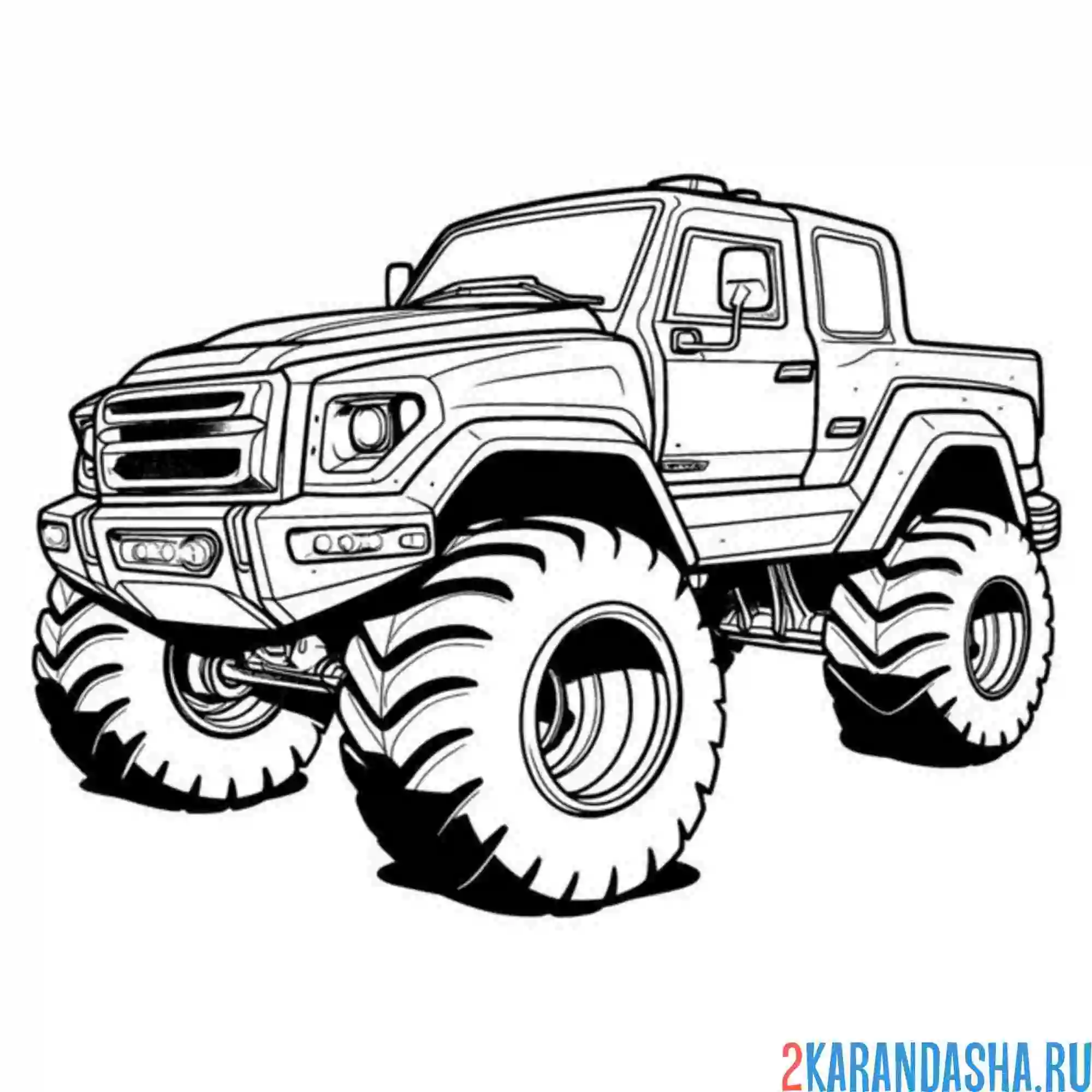 Раскраска монстр-трак среднего размера