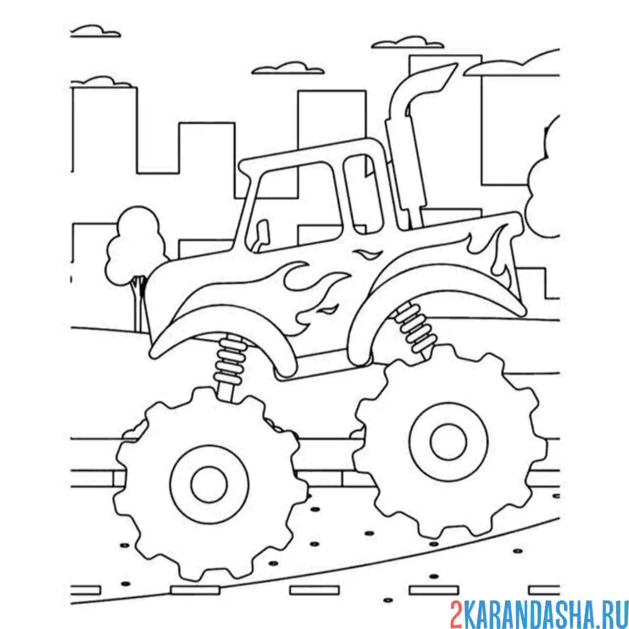 Раскраска монстр-трак на арене