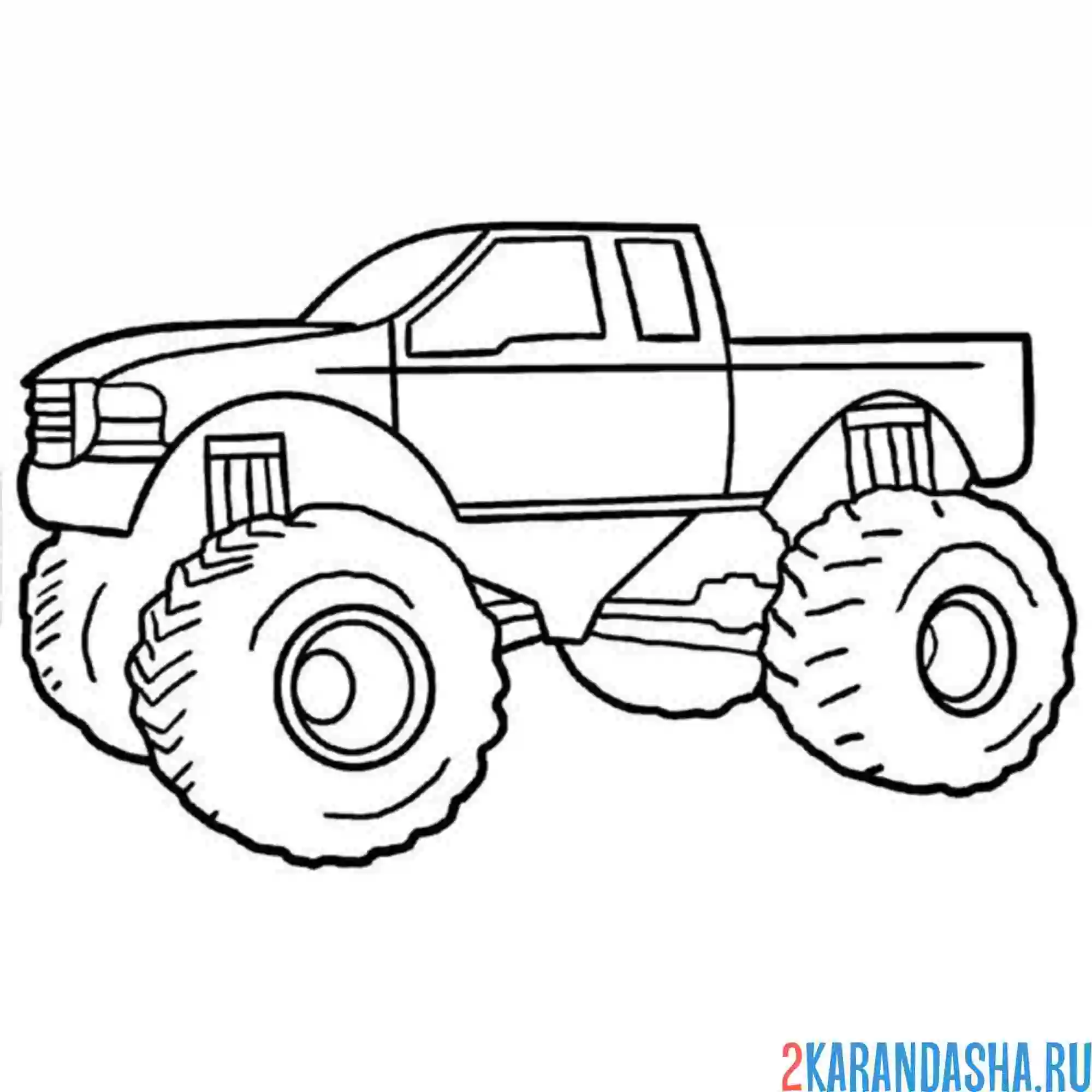 Раскраска монстр-трак из пикапа