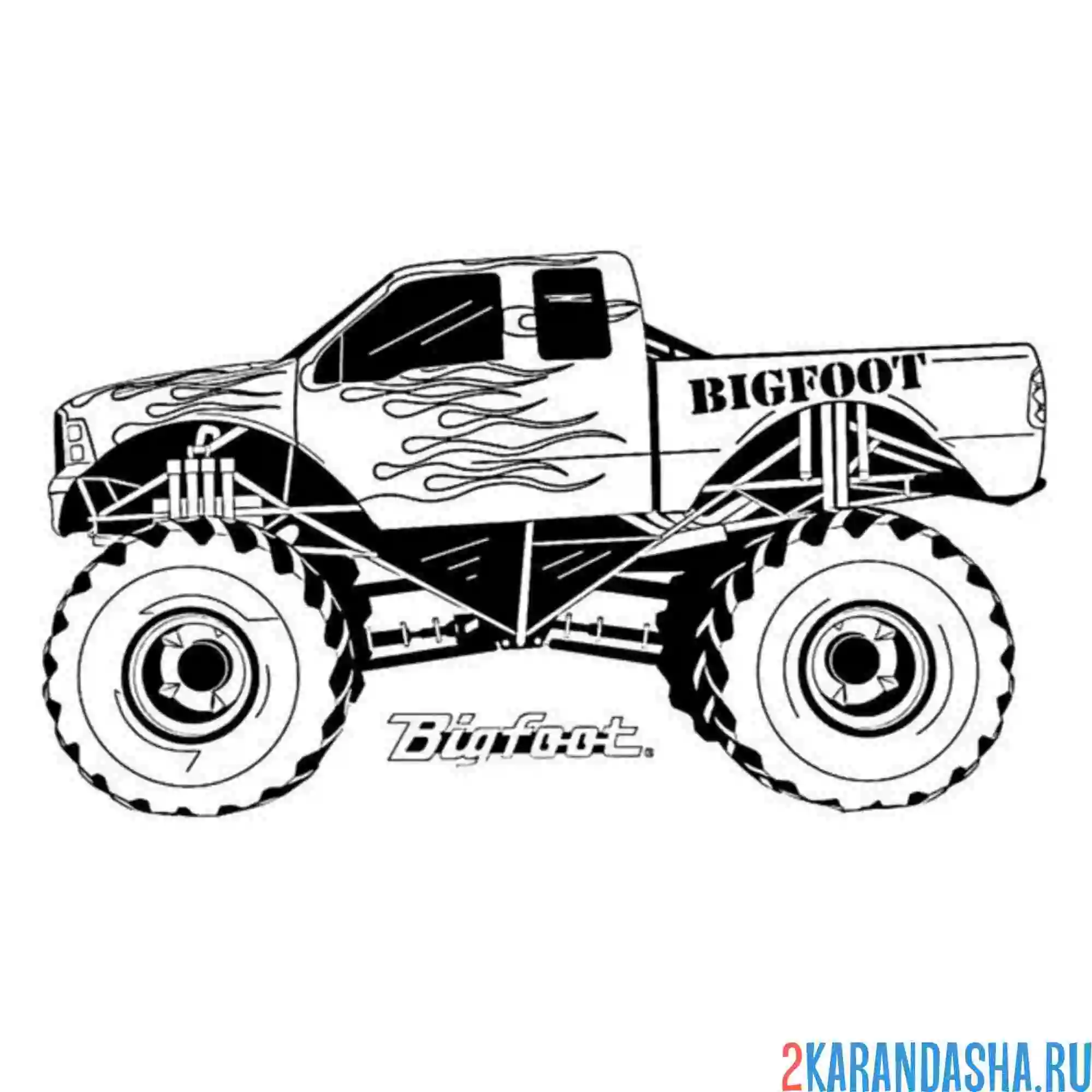 Раскраска монстр-трак бигфут