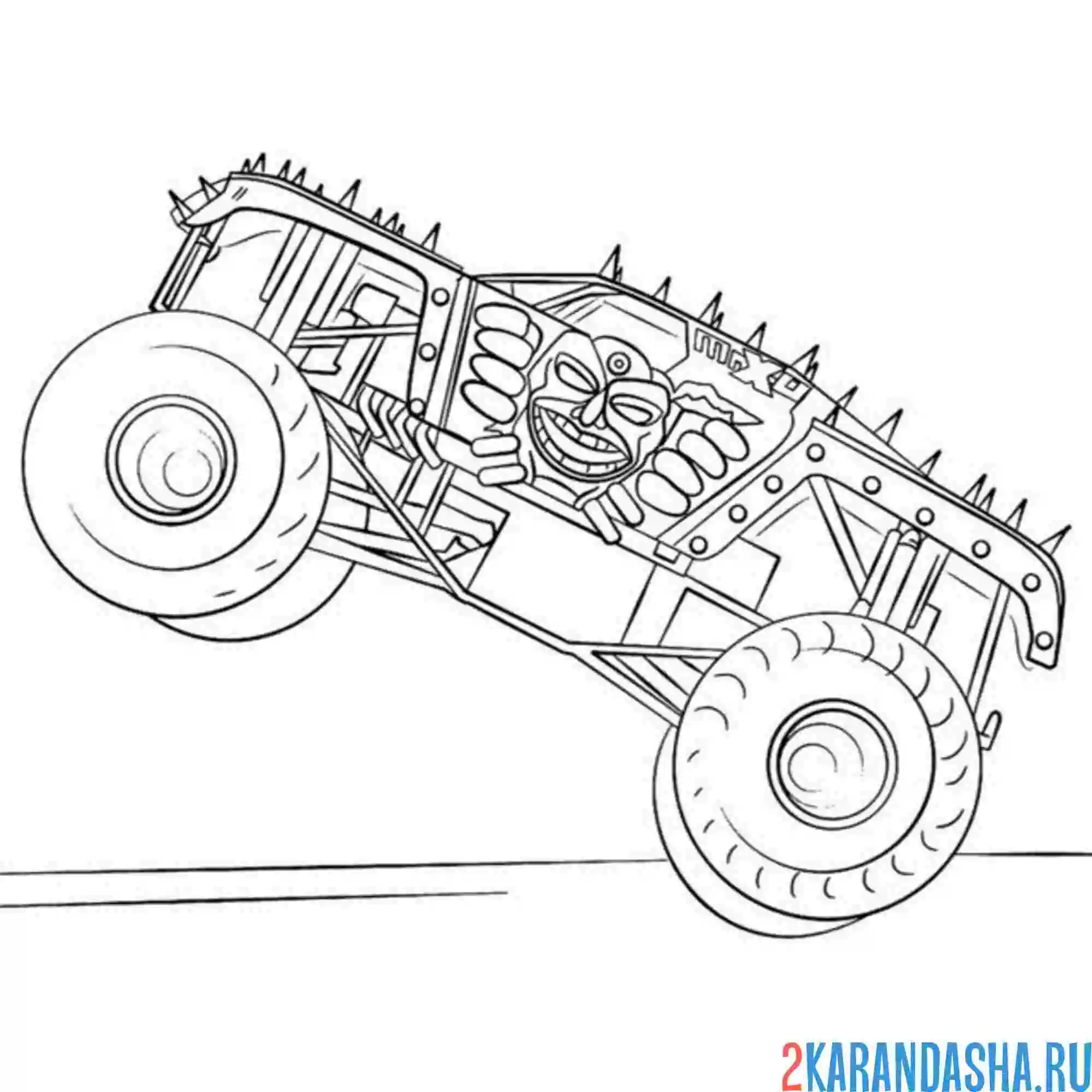 Раскраска монстр-трак с красивым рисунком