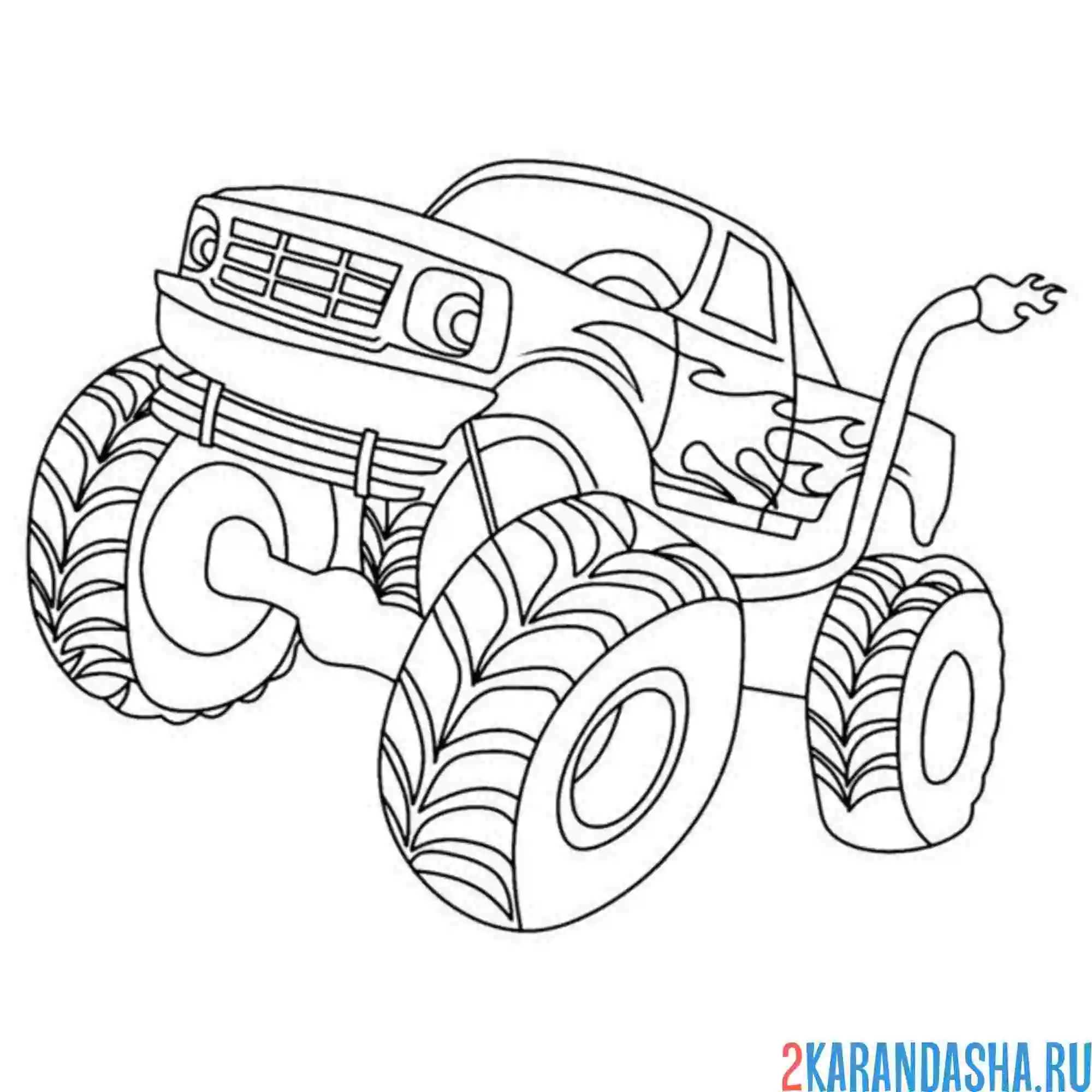 Раскраска монстр-трак с рисунком