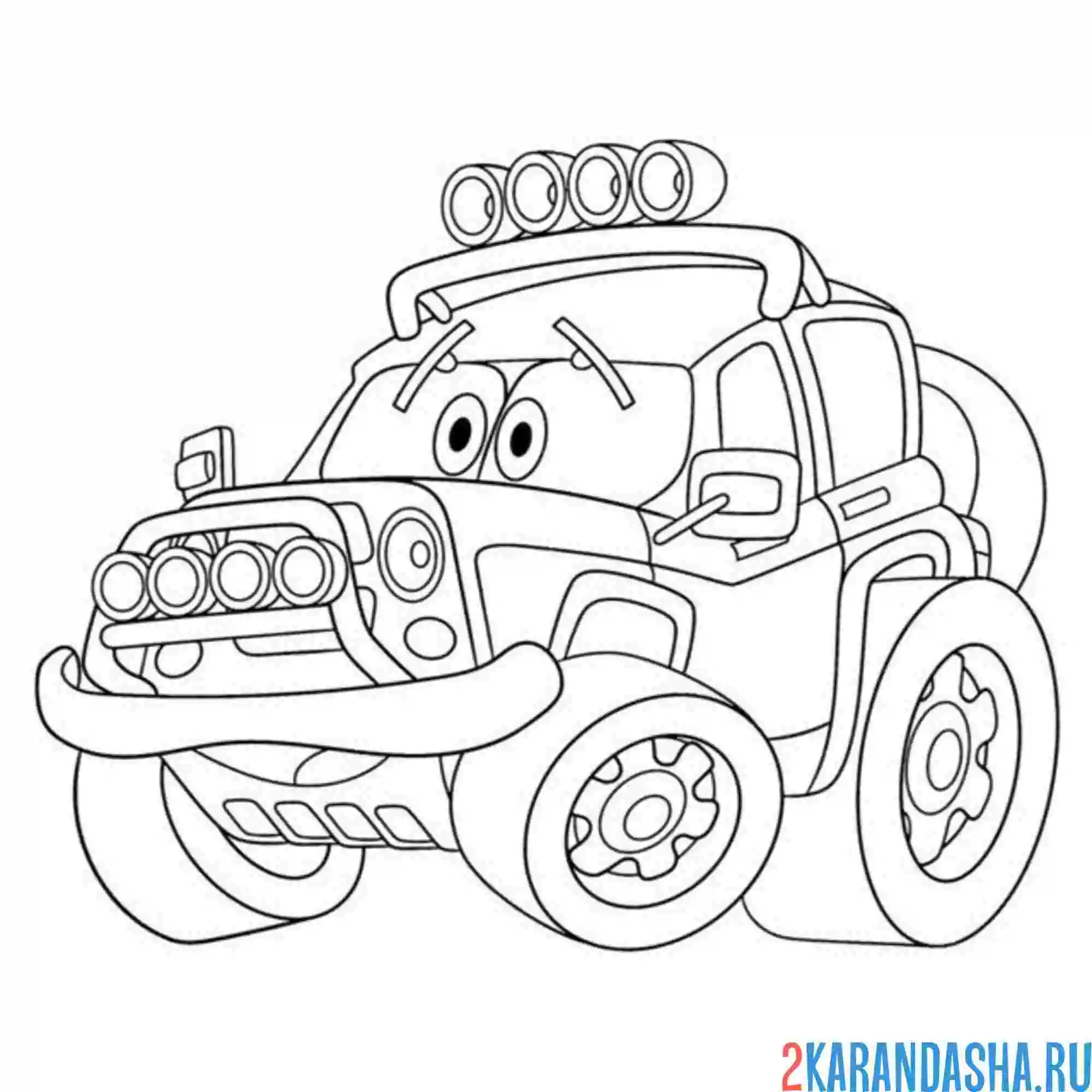 Раскраска внедорожный транспорт