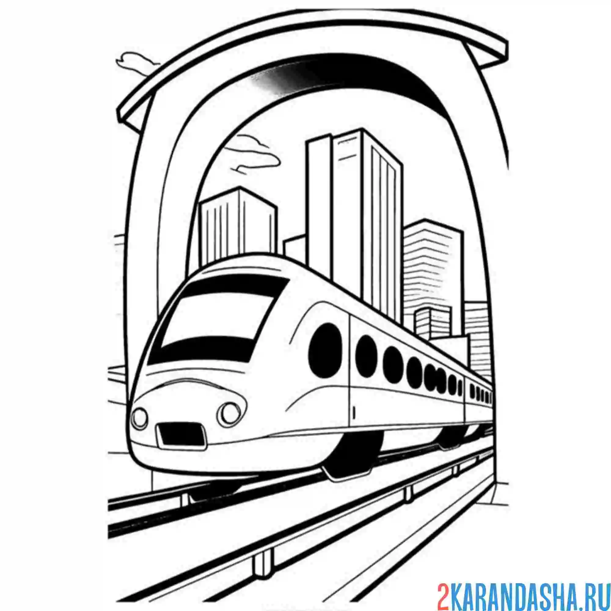 Раскраска метро на воздушной подушке