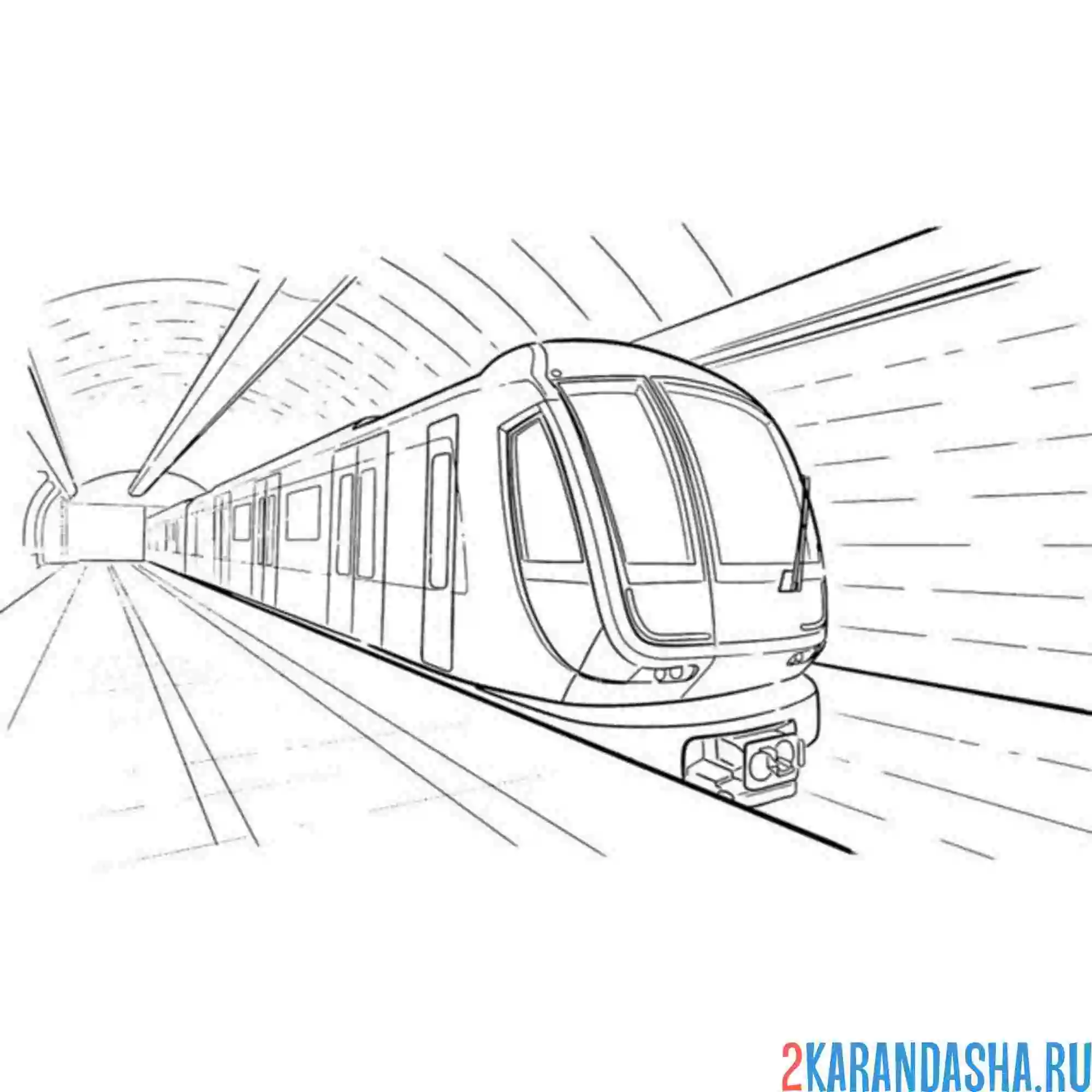 Раскраска платформа метро