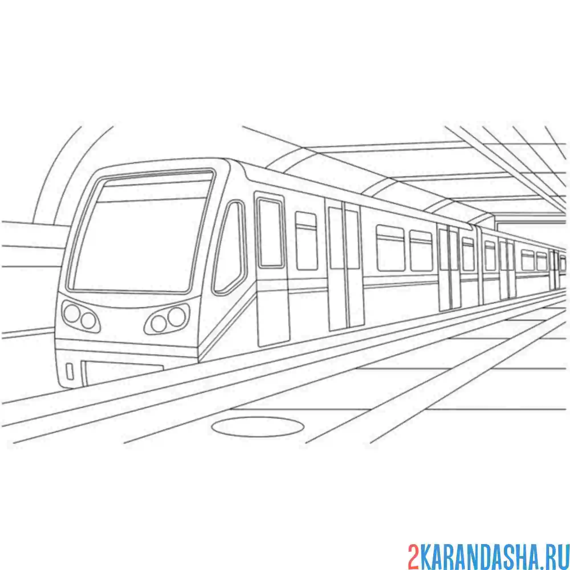 Раскраска современный вагон метро