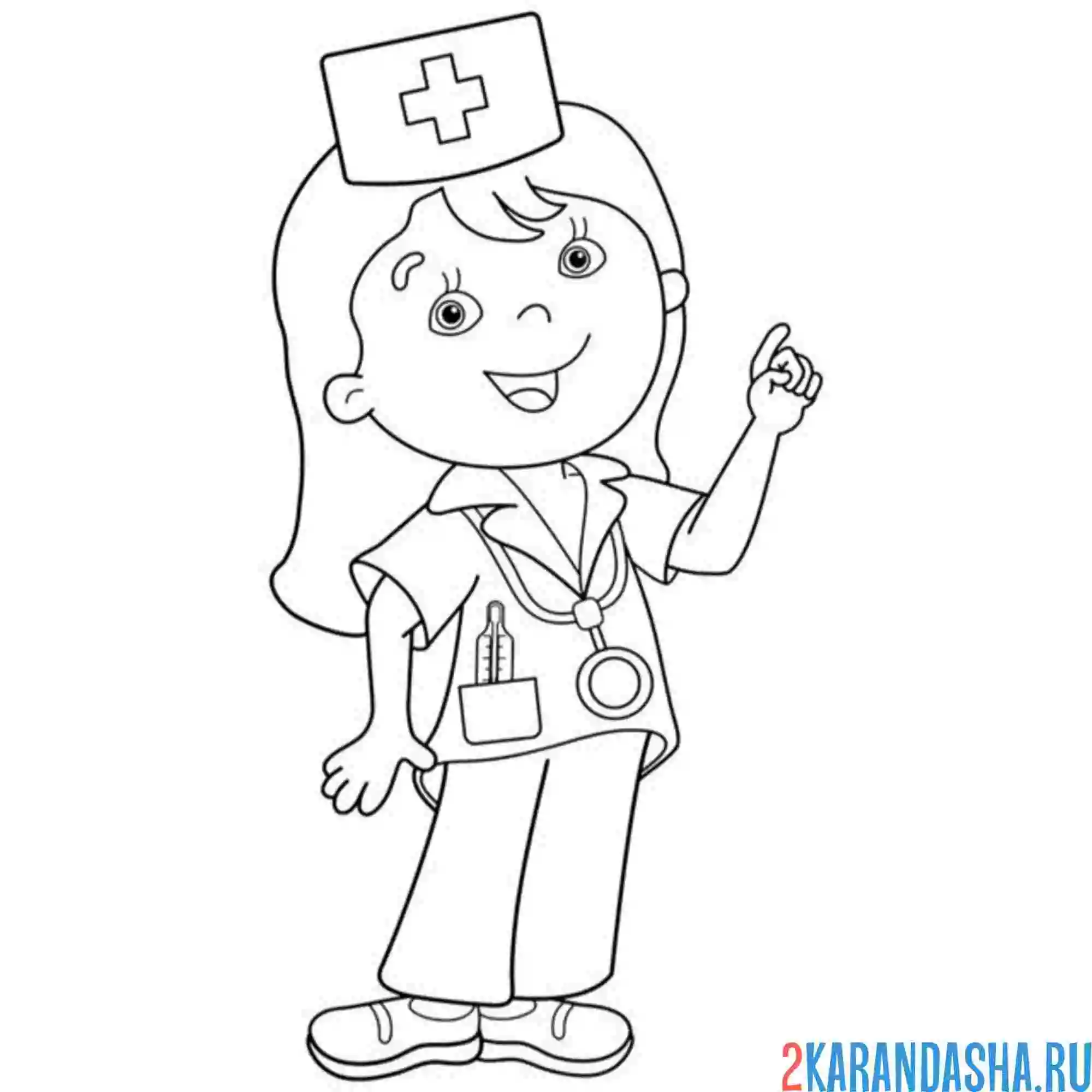 Раскраска врач скорой помощи