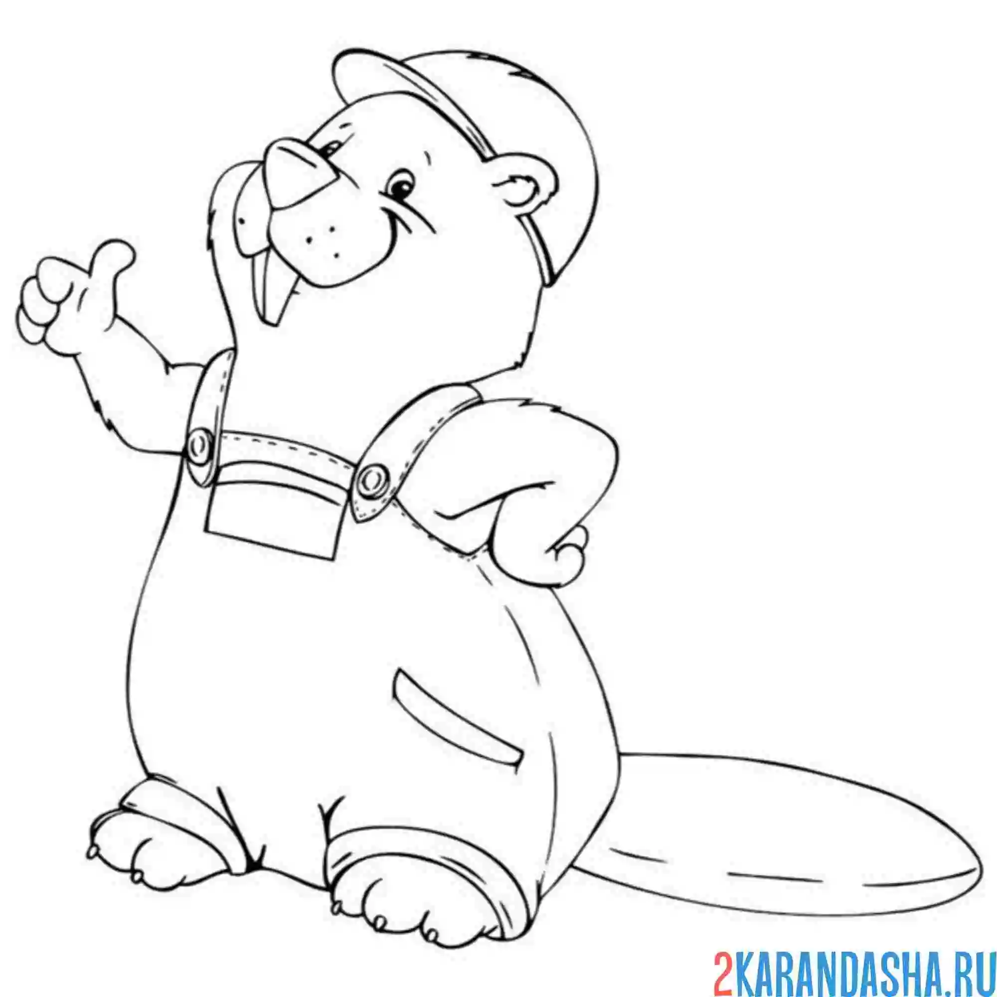 Раскраска бобер-строитель