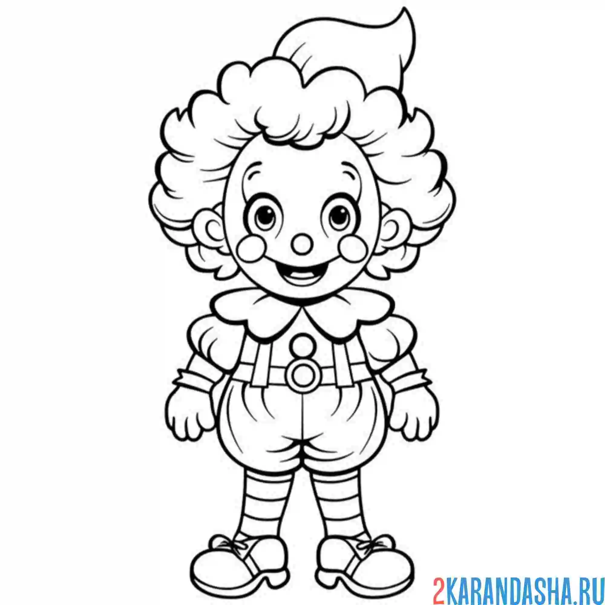 Раскраска клоун в костюме
