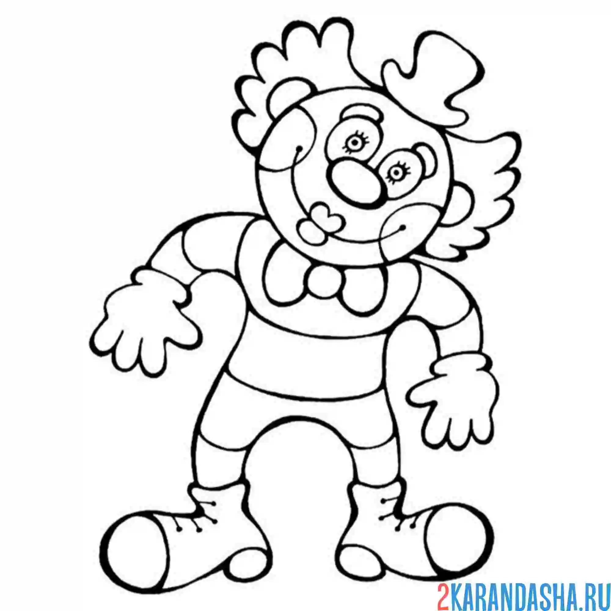 Раскраска клоун в гриме