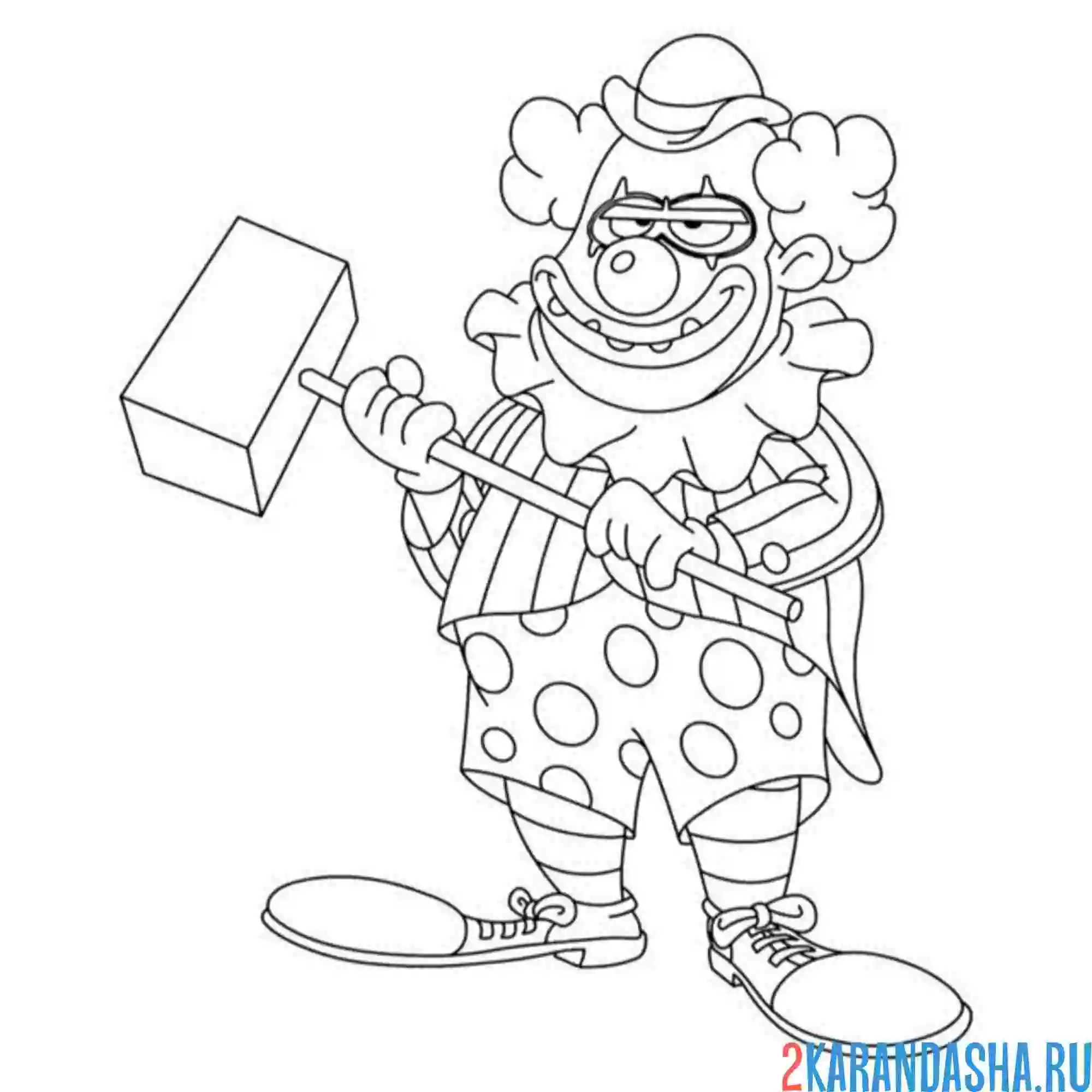 Раскраска грозный клоун