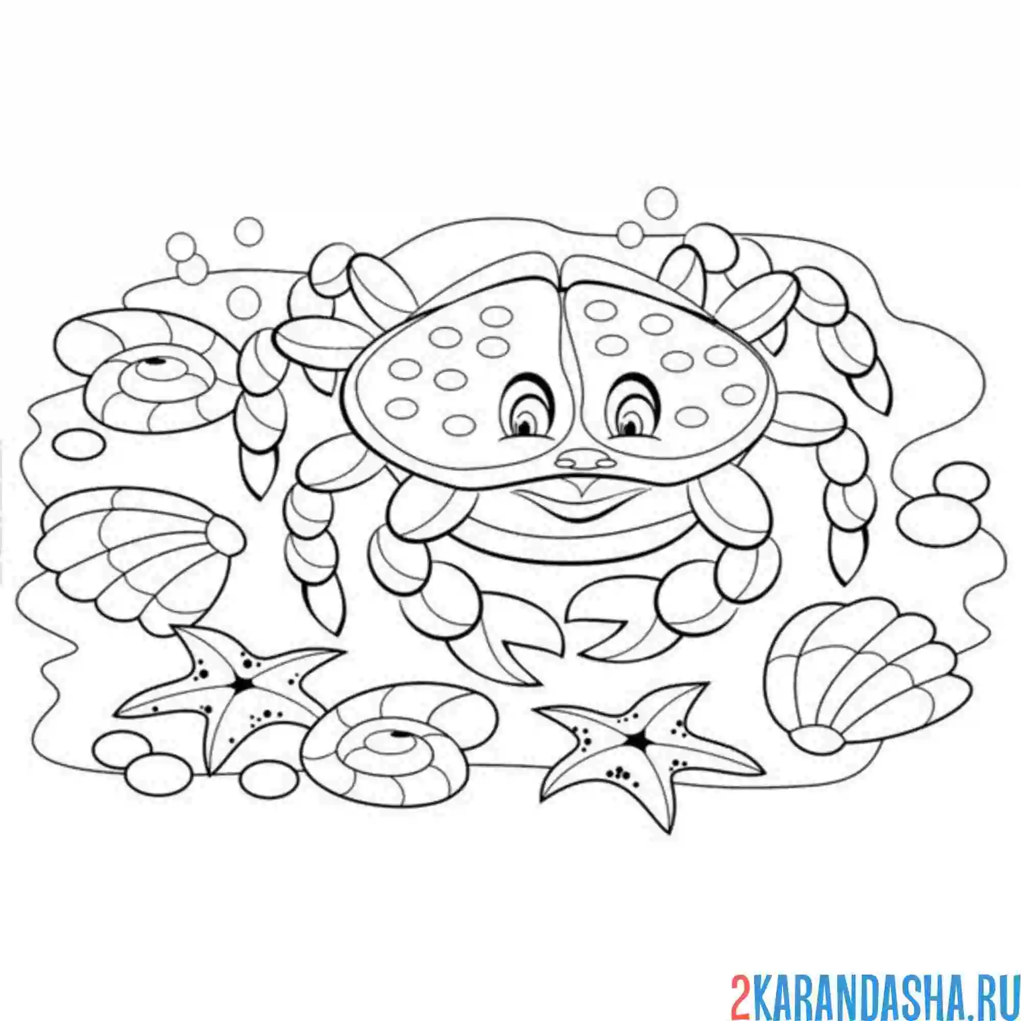 Раскраска морской краб