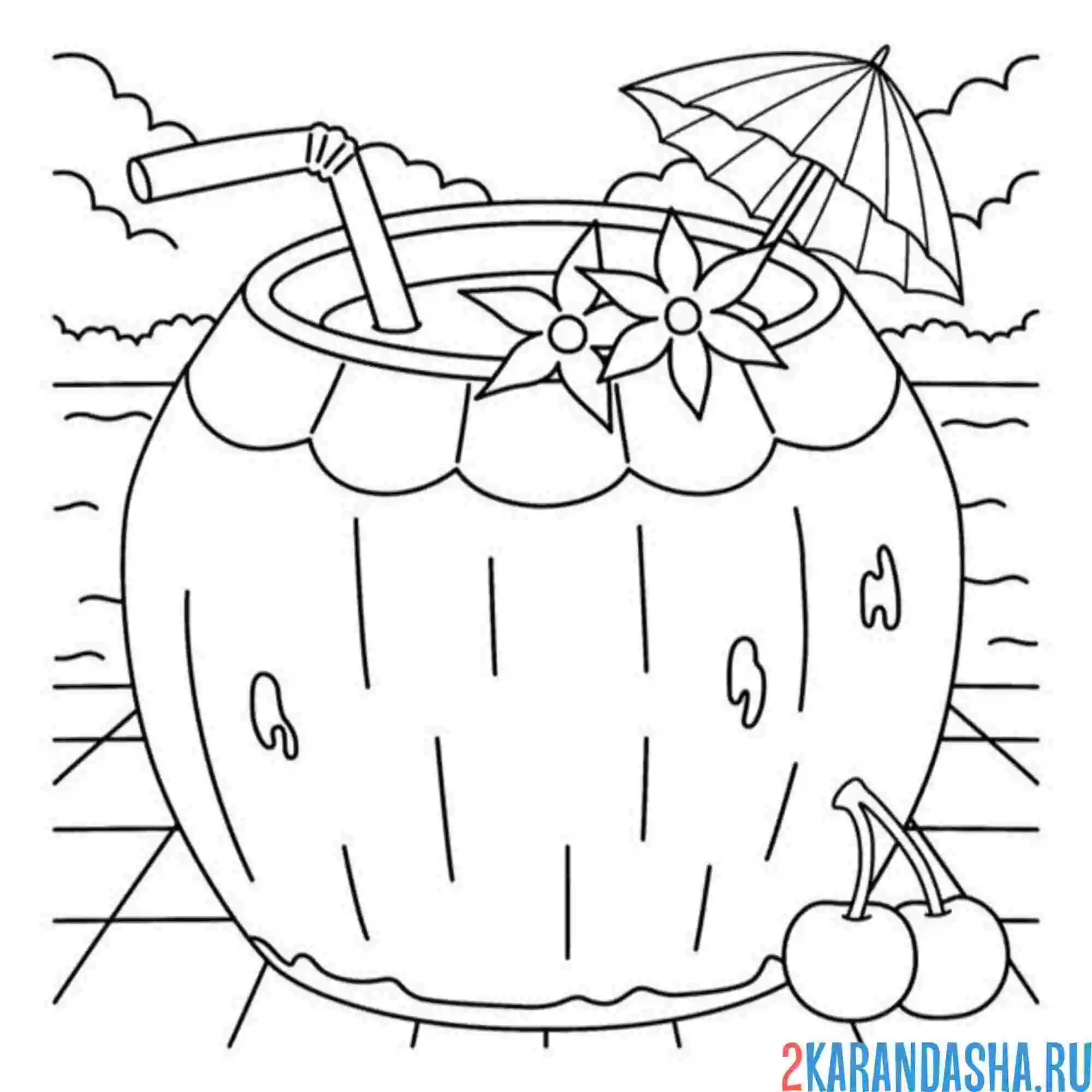 Раскраска кокос