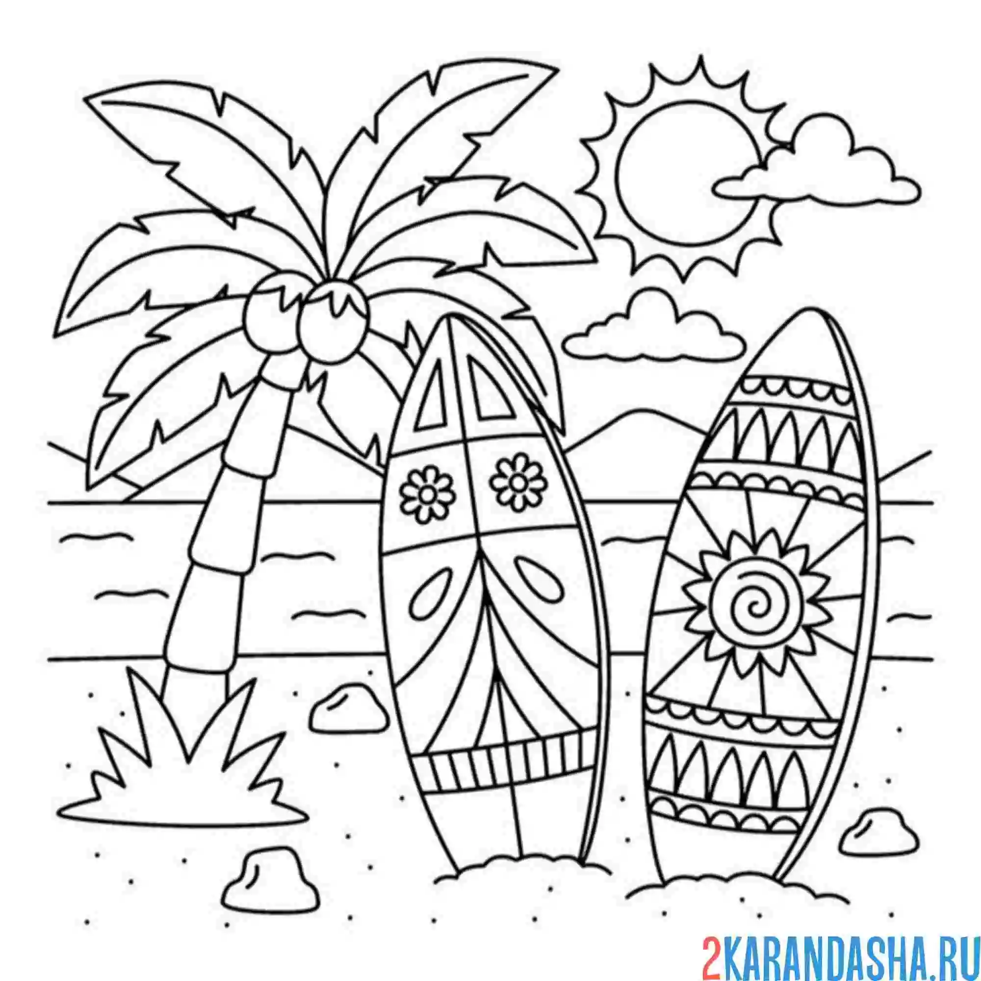 Раскраска морские серфы