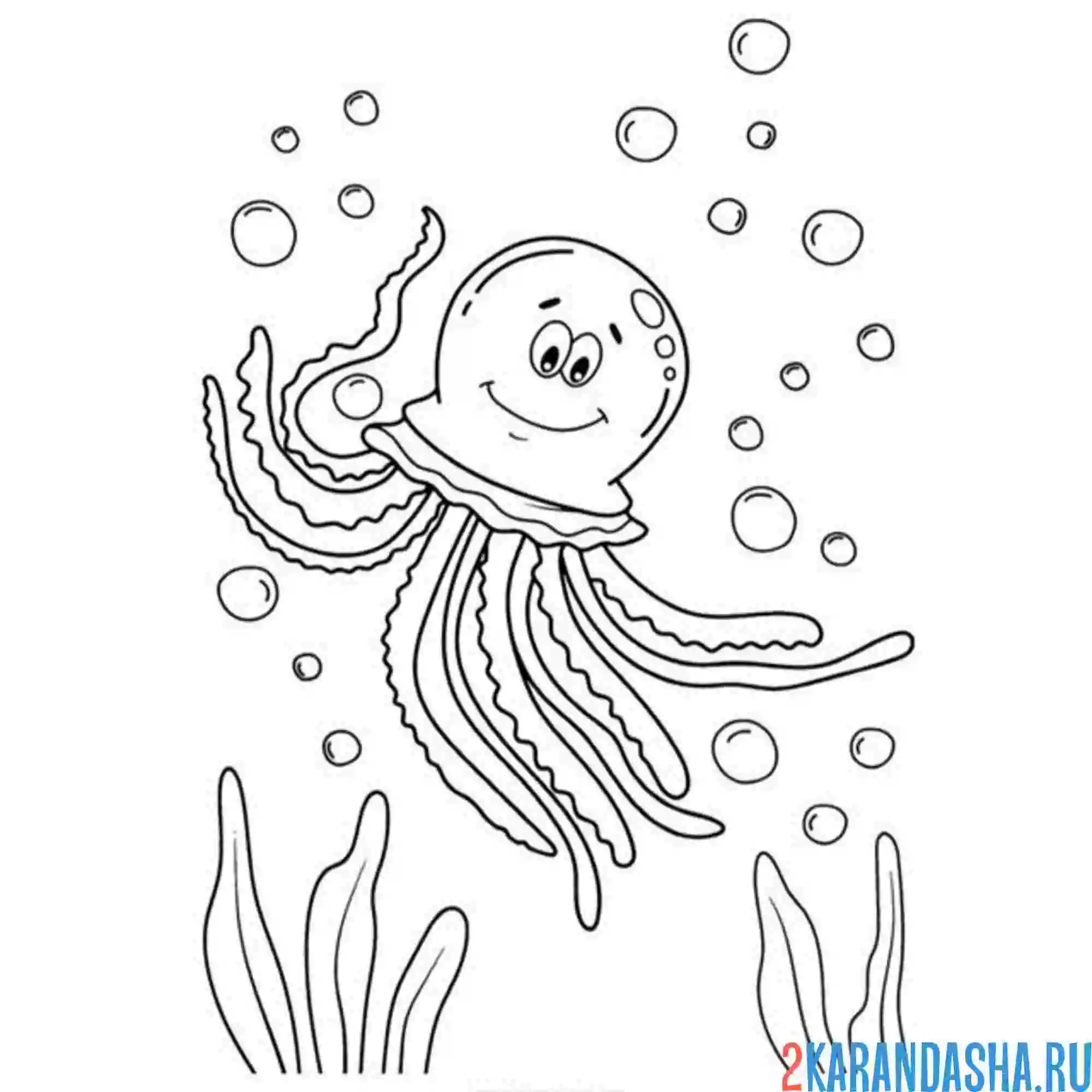 Раскраска медуза мальчик