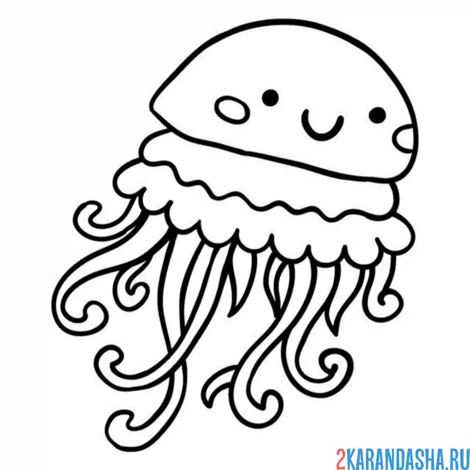 Раскраска медуза милашка