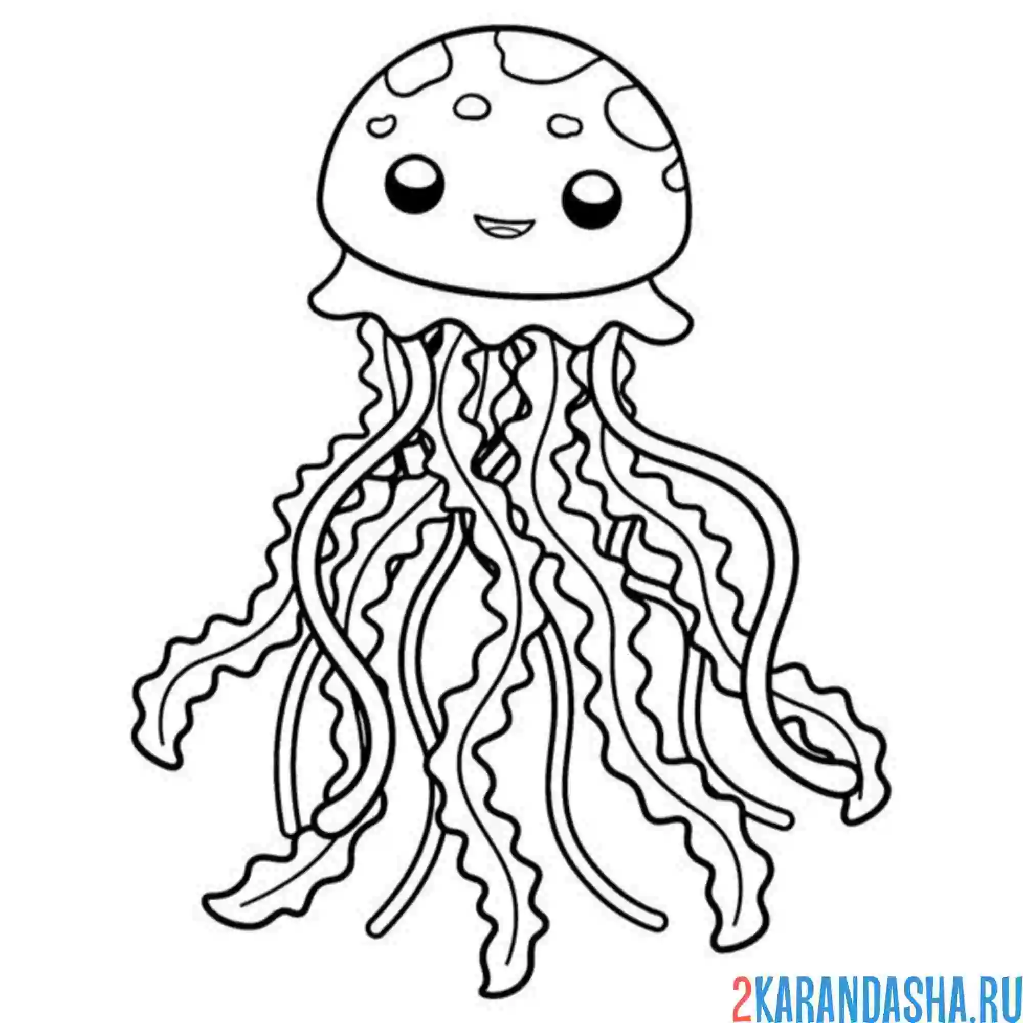 Раскраска медуза милашка каваи