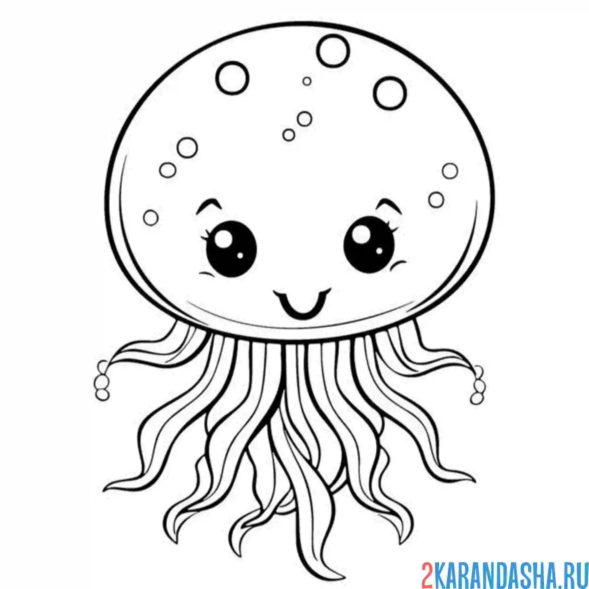 Раскраска малышка медуза