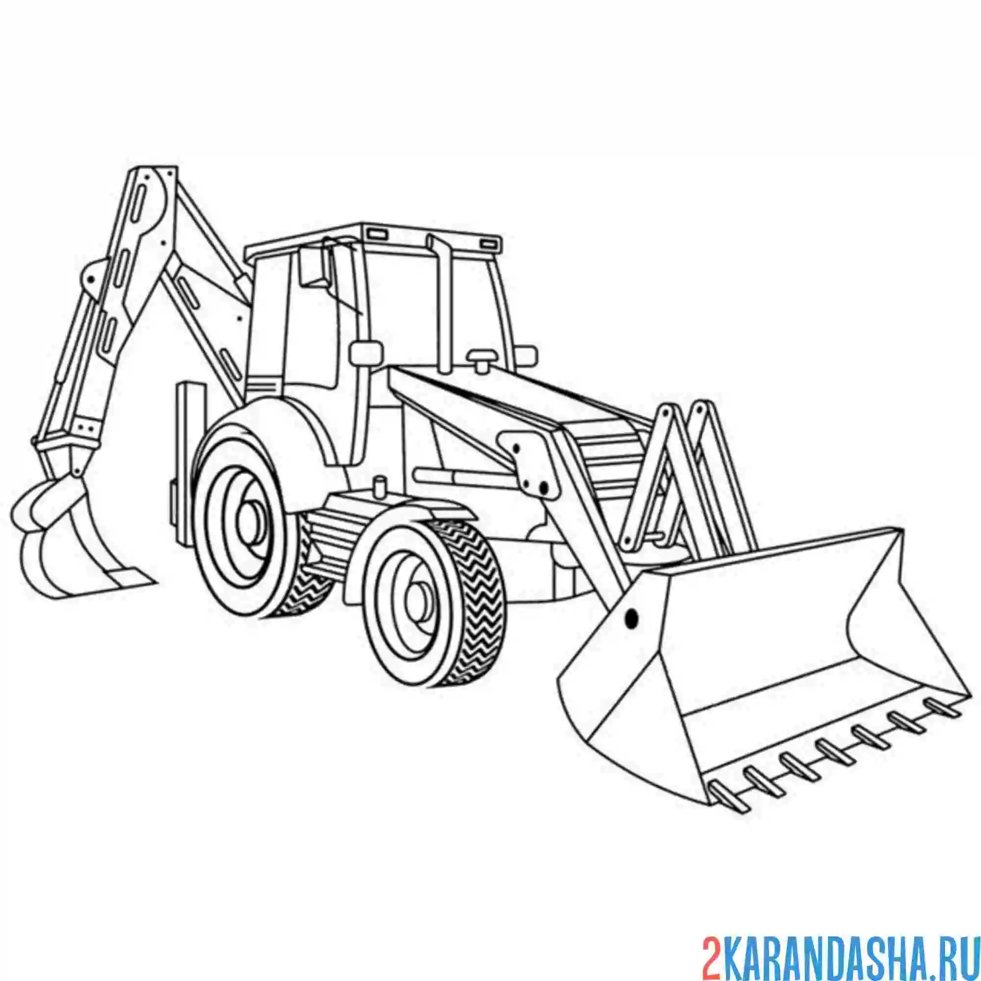 Раскраска экскаватор большой