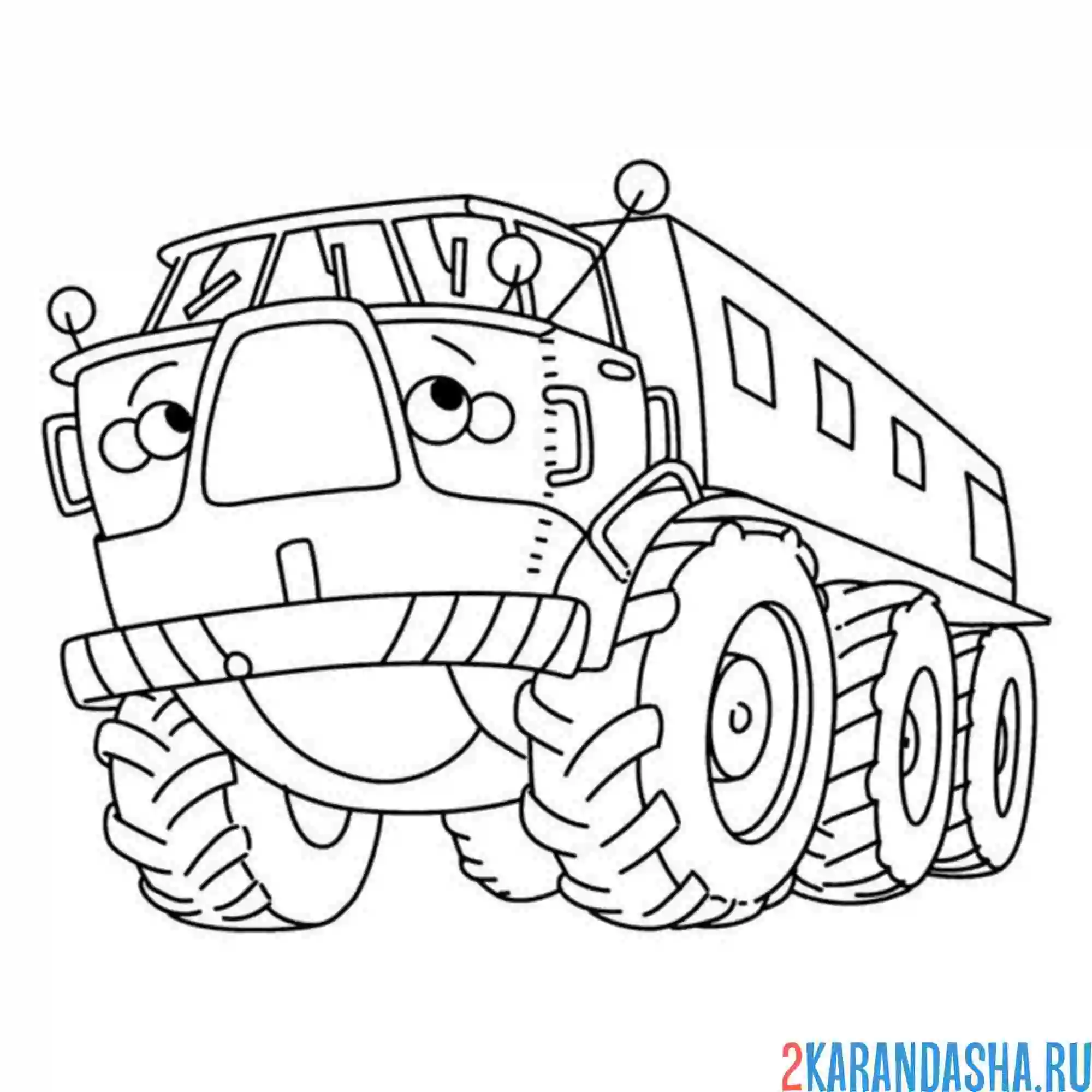 Раскраска гигантский грузовик