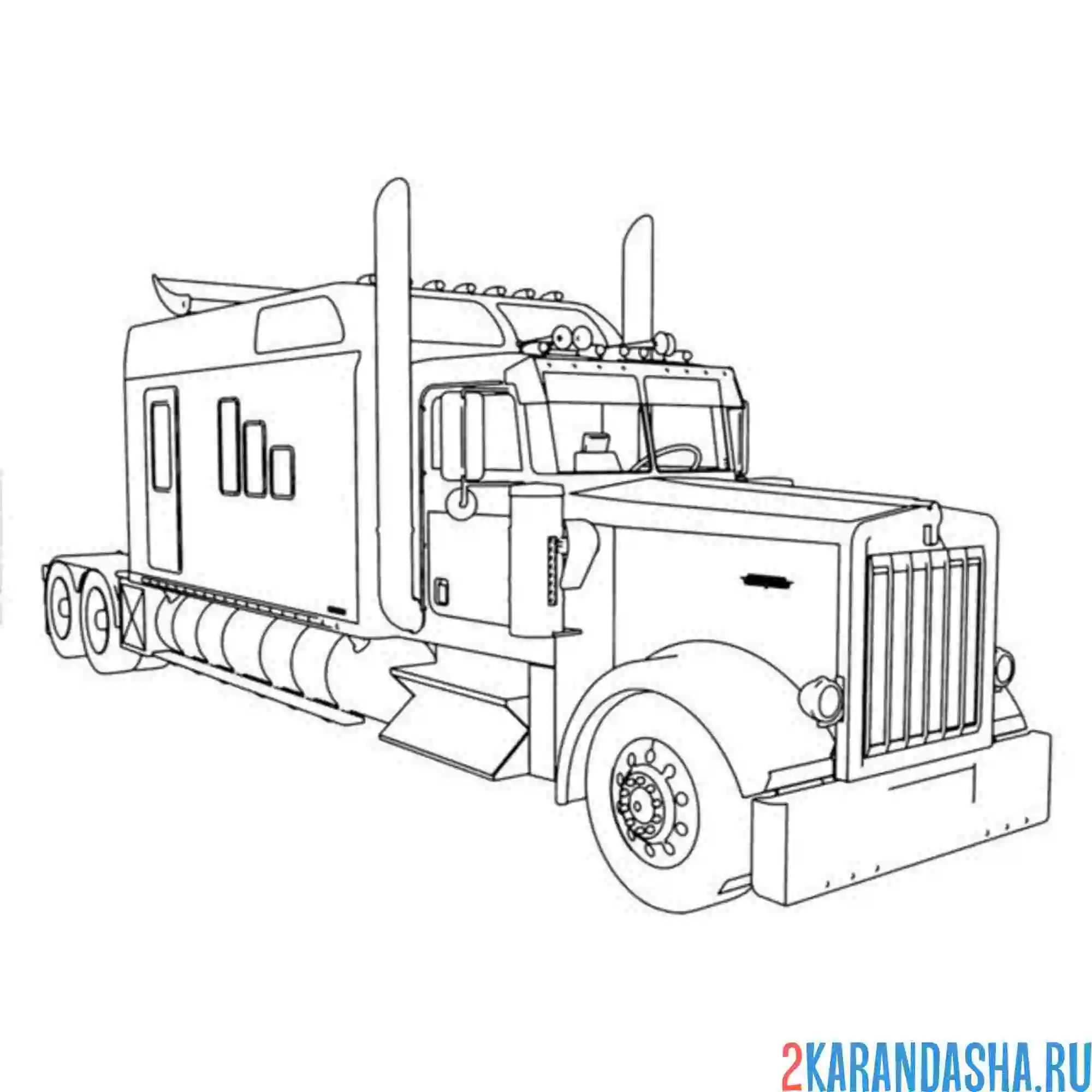 Раскраска американский трак