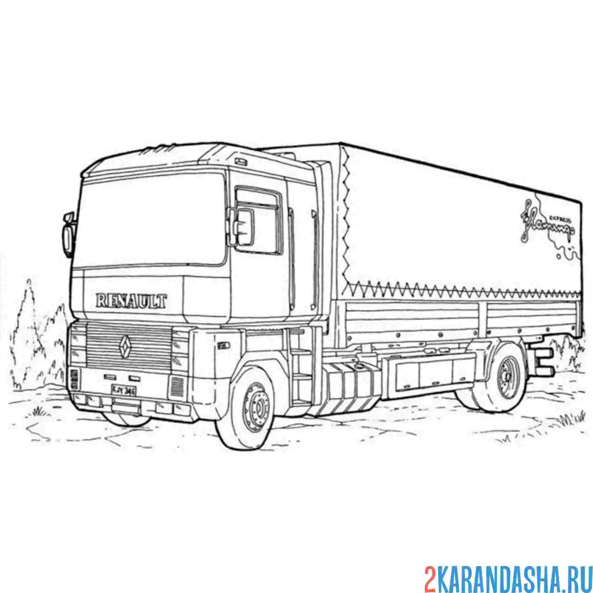 Раскраска рено грузовик