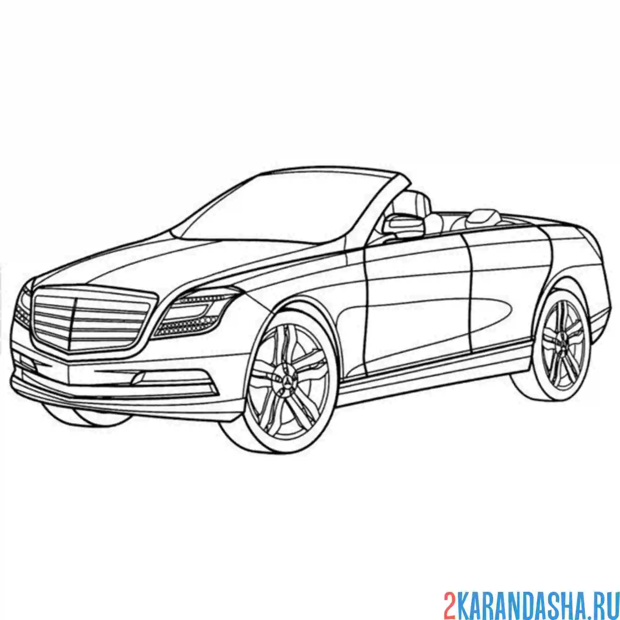 Раскраска мерседес ocean drive кабриолет