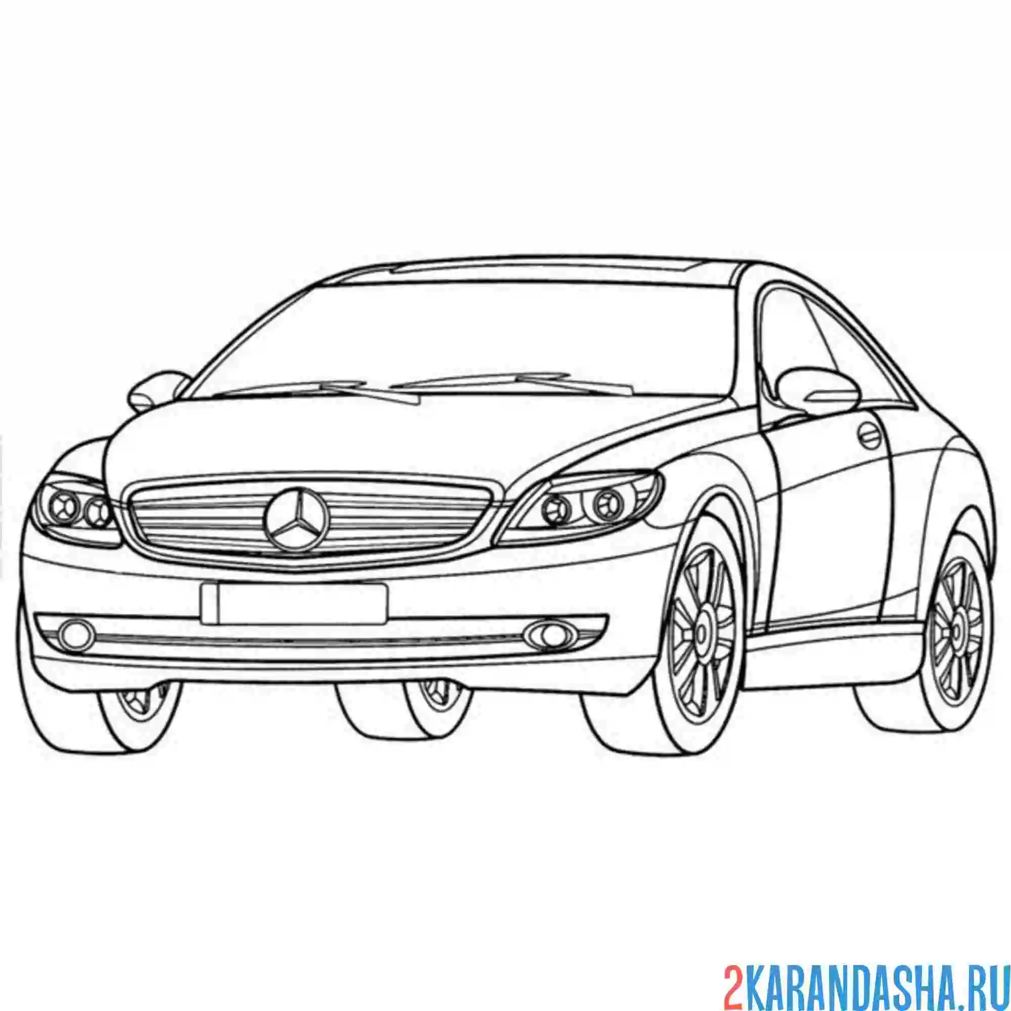 Раскраска мерседес  clk 550