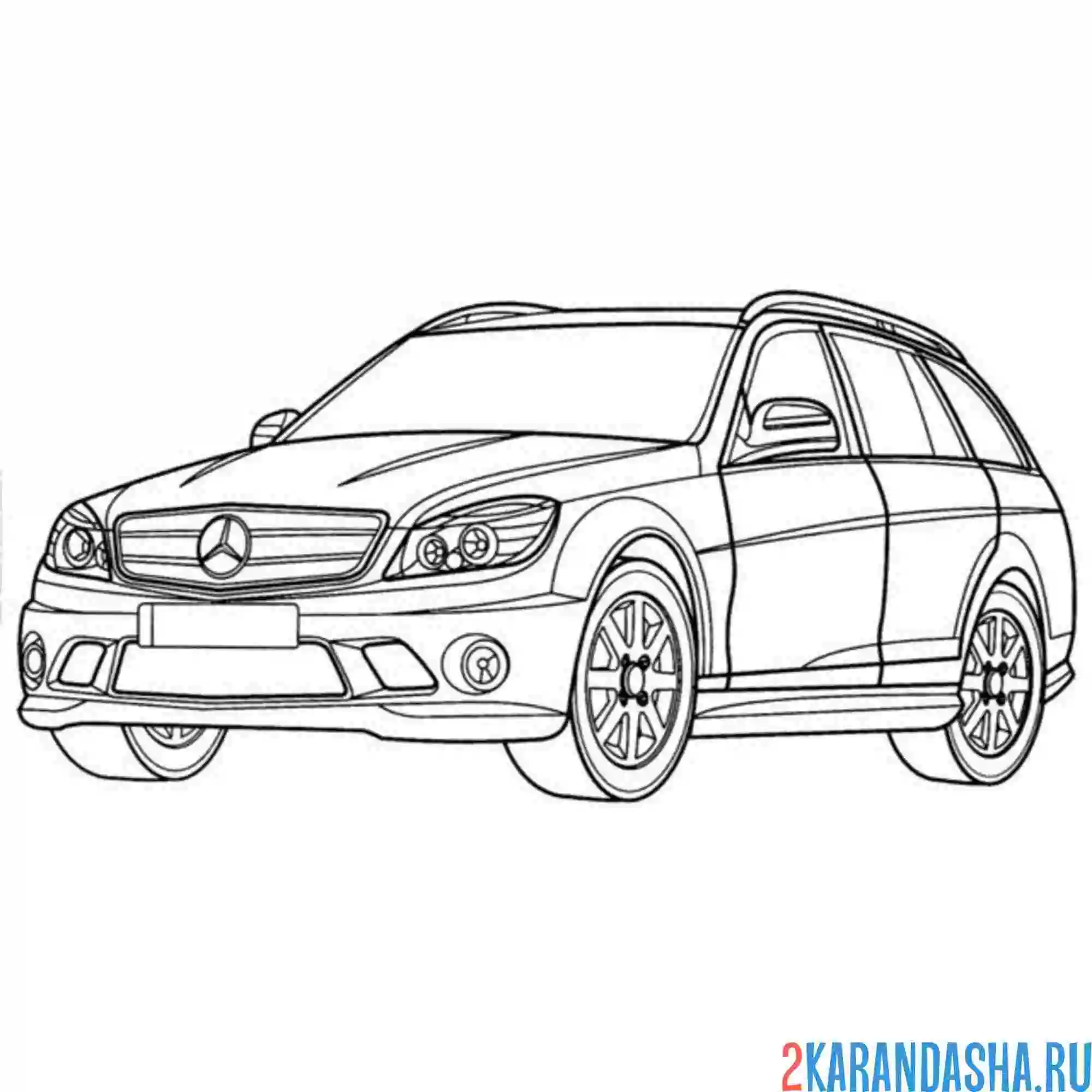 Раскраска мерседес c63 amg