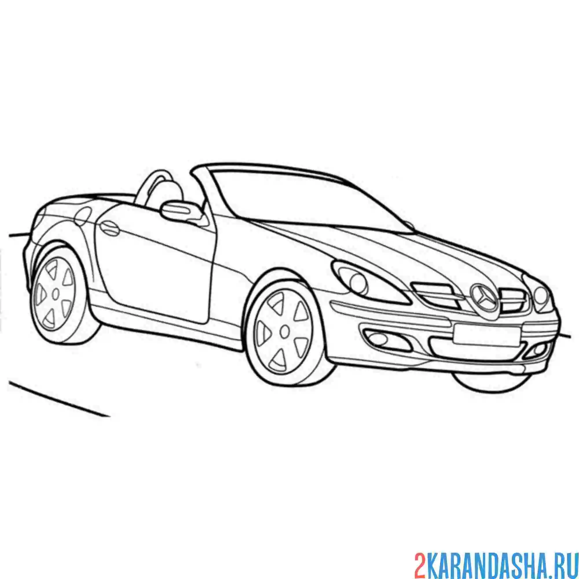 Раскраска мерседес slk