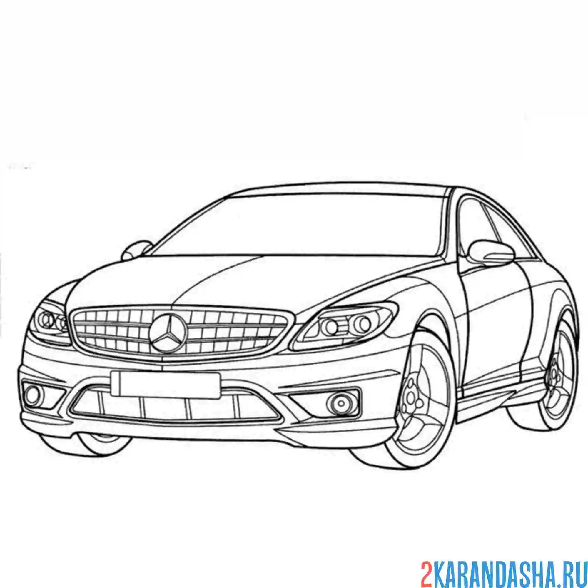 Раскраска красивый мерседес