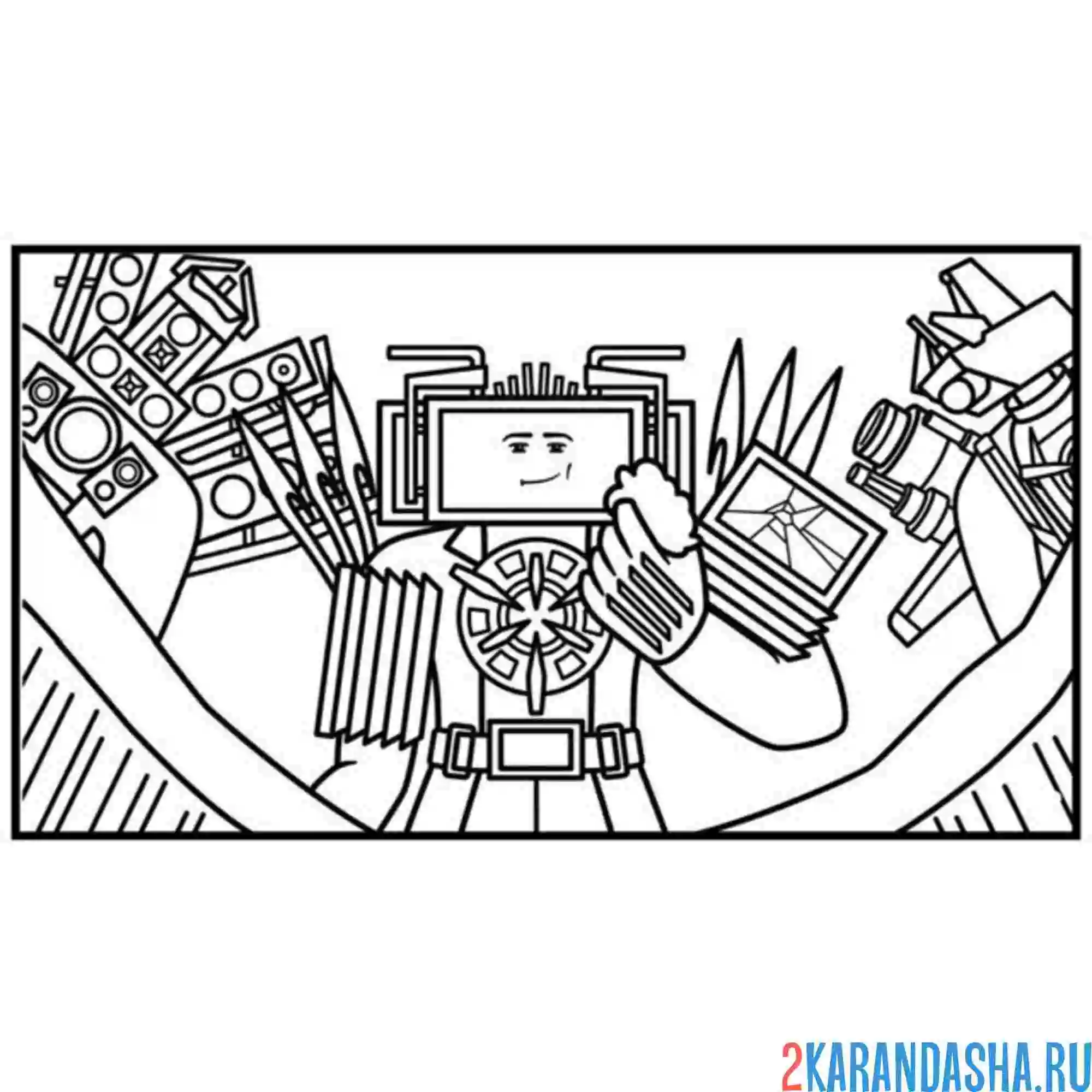 Раскраска апгрейд титан спикермен скибиди туалет