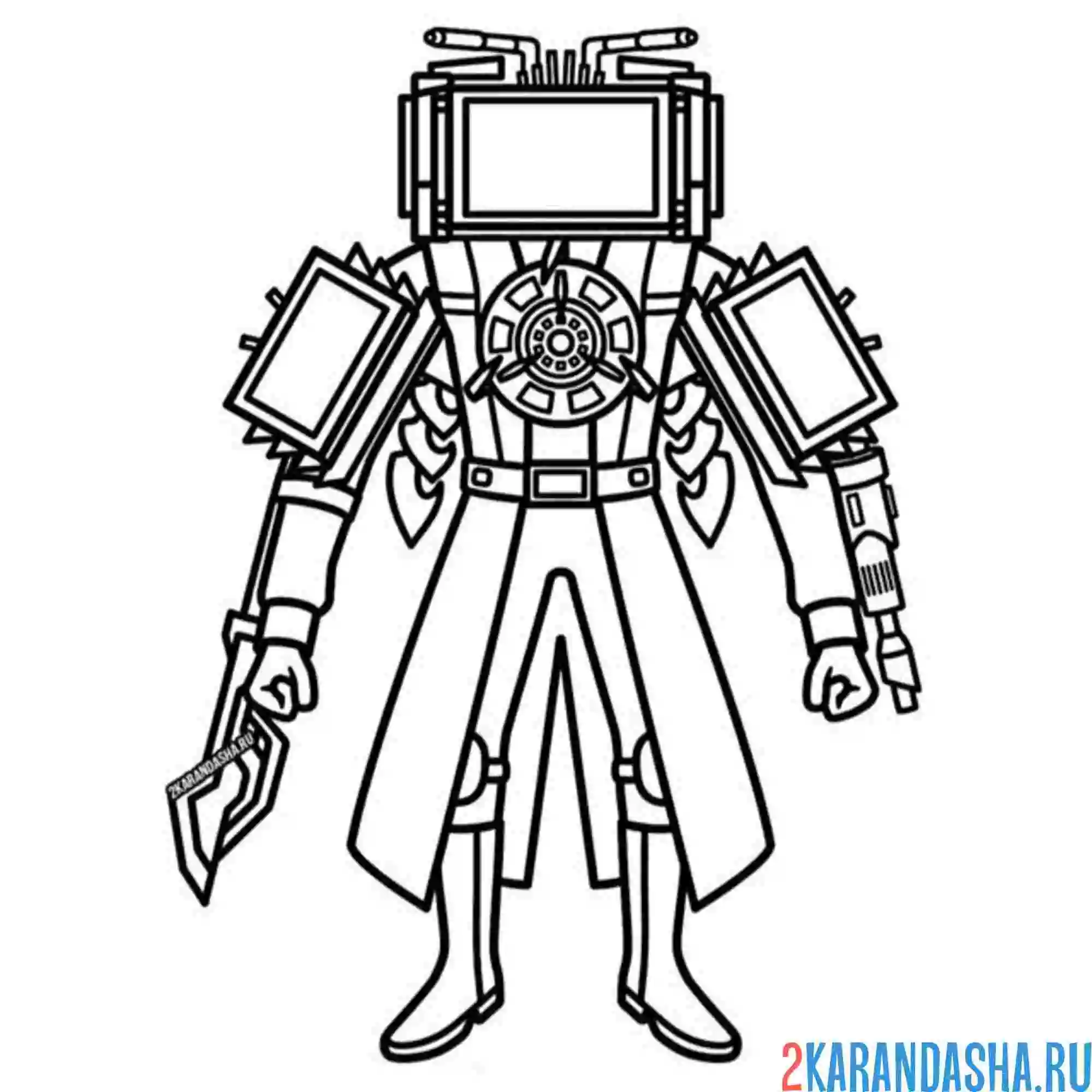 Раскраска титан тв-мен скибиди