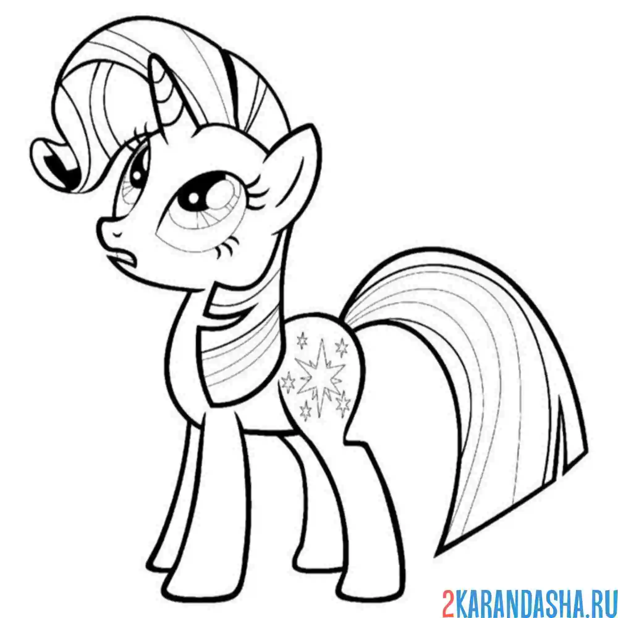 Раскраска сумеречная искорка шикарная грива