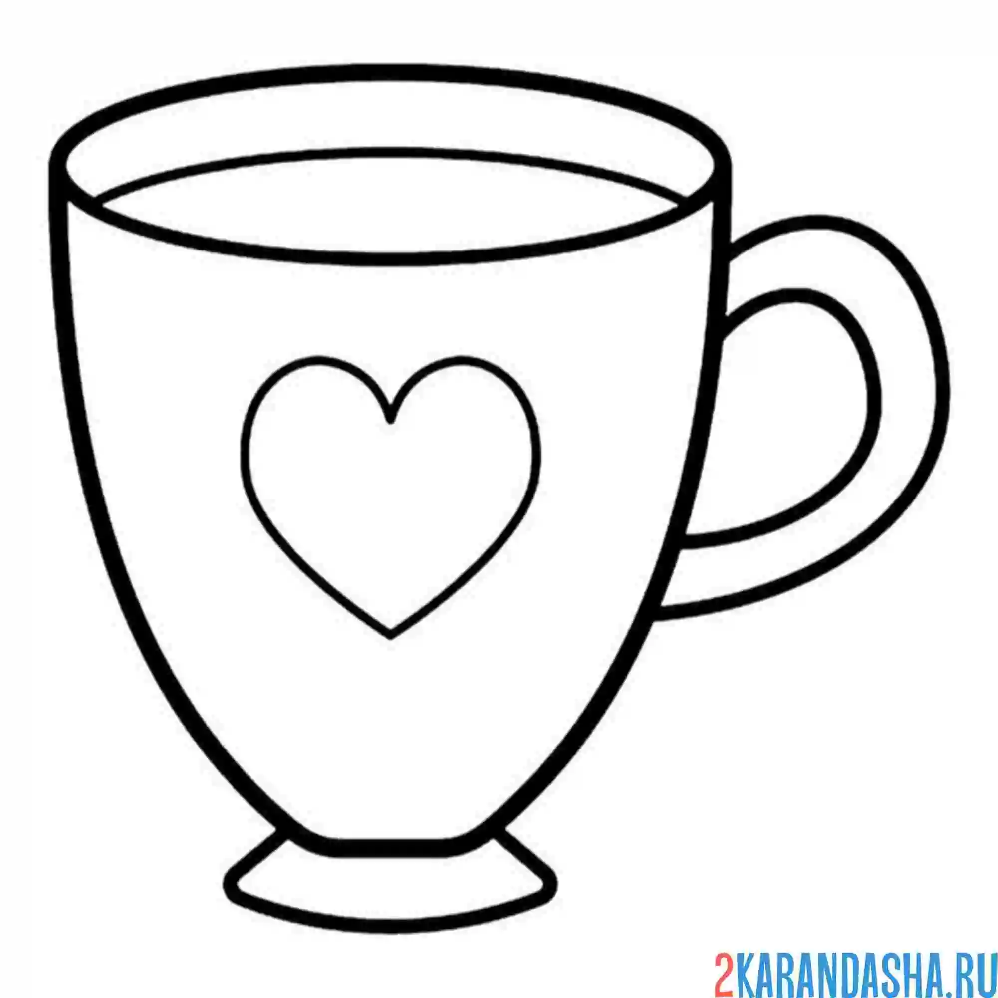 Раскраска чашка для чая посуда