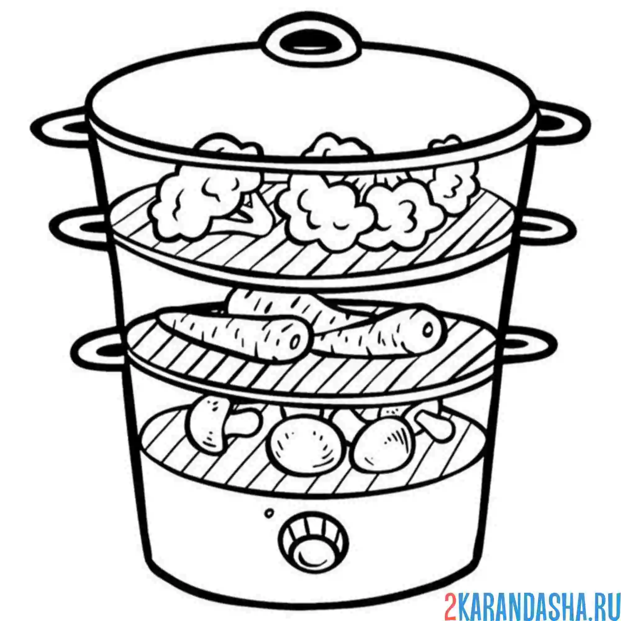 Раскраска пароварка бытовая техника