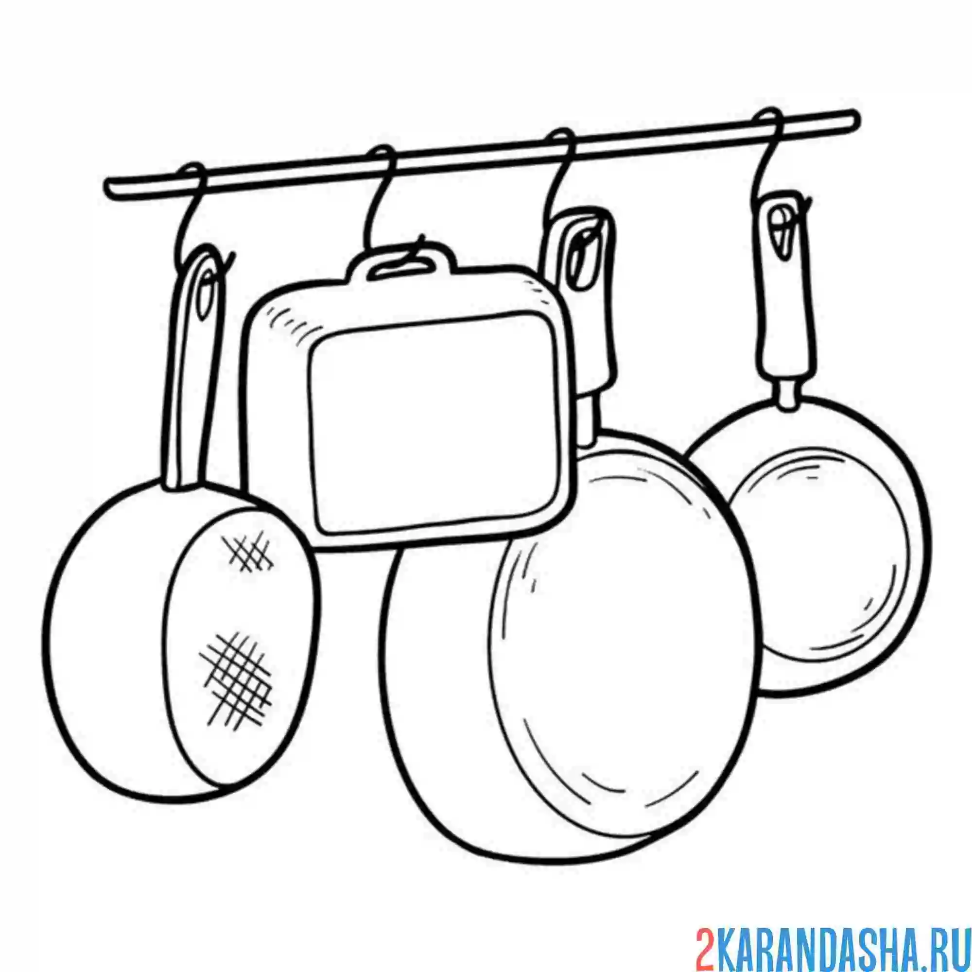 Раскраска сковородки посуда