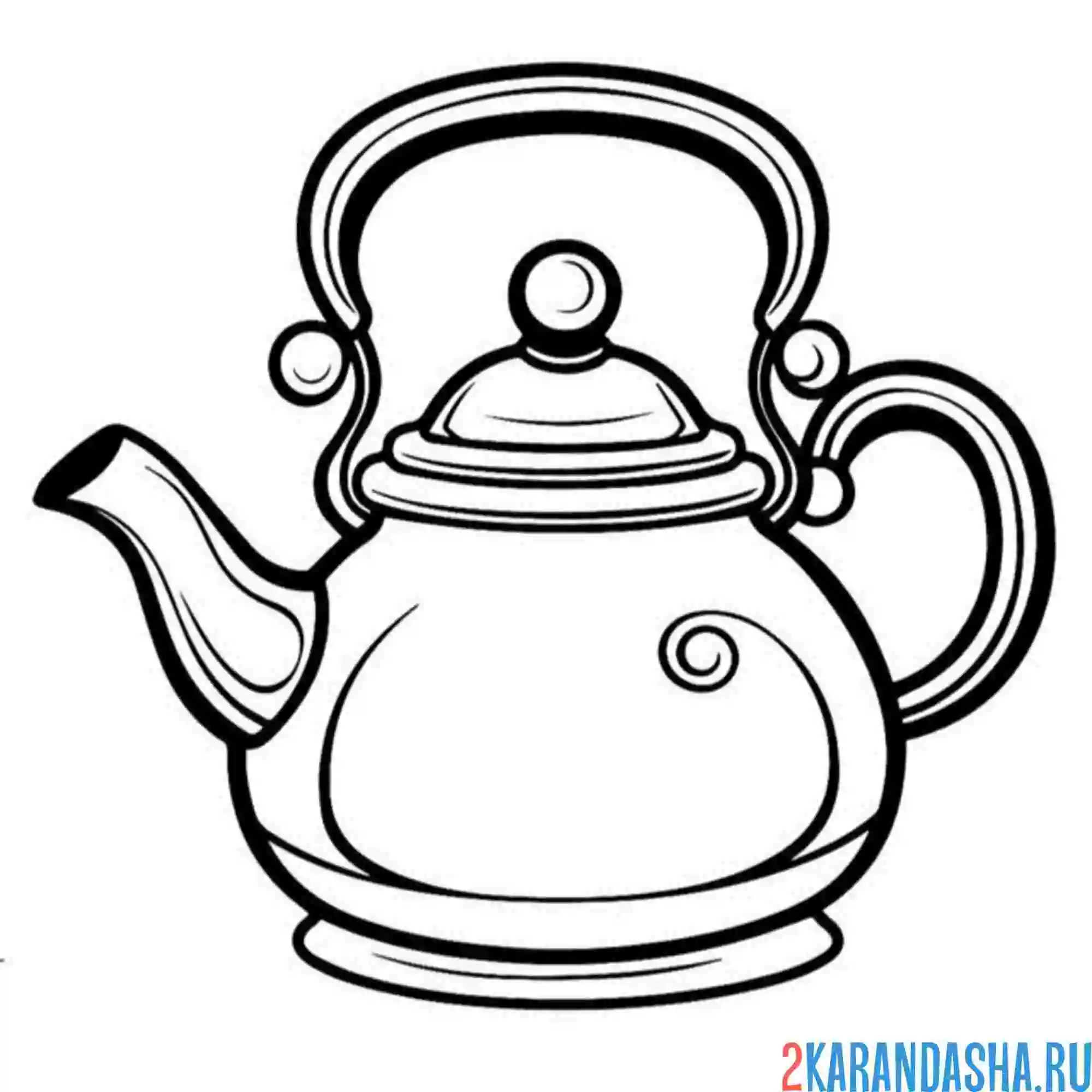 Раскраска аристократический чайник