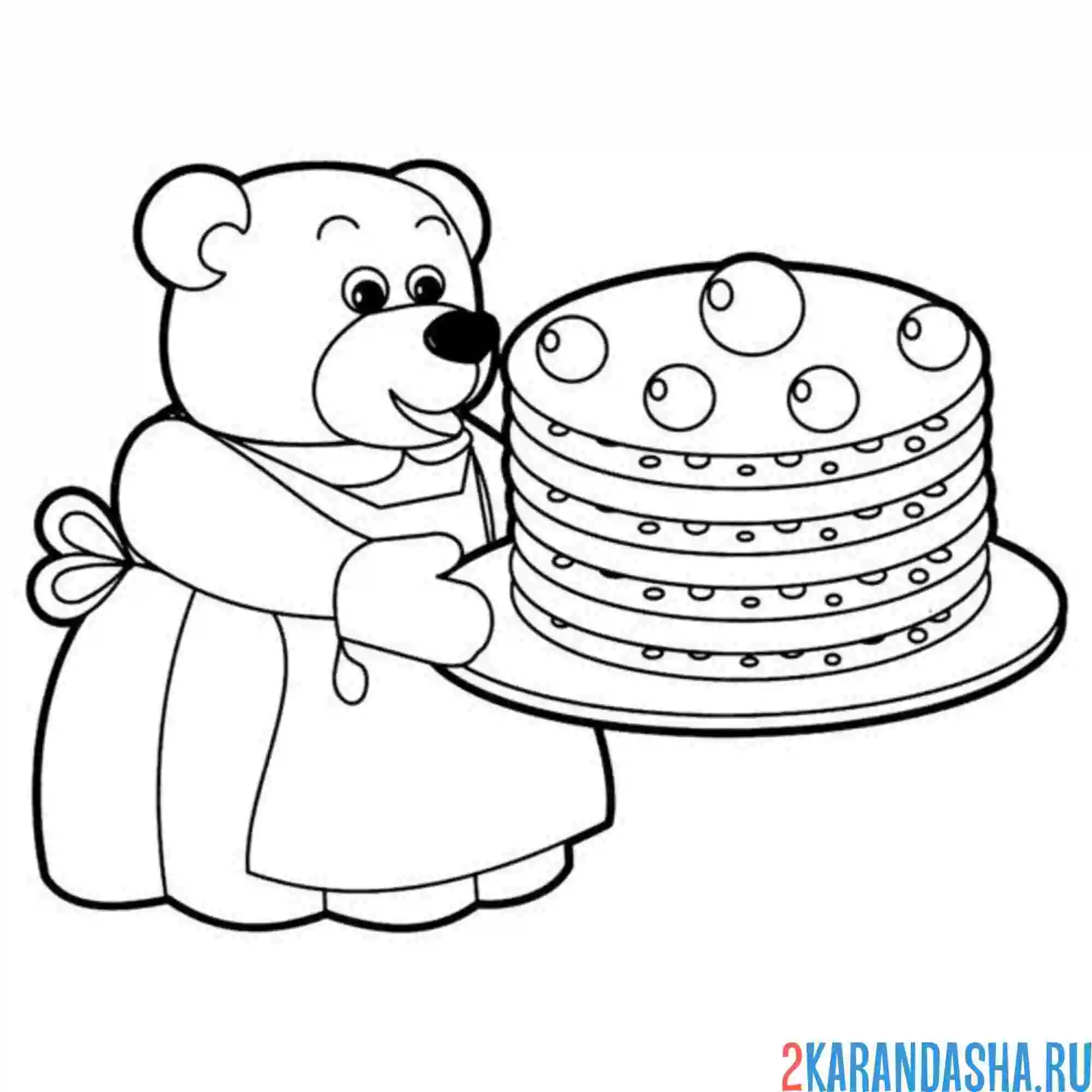 Раскраска машка и блины масленица