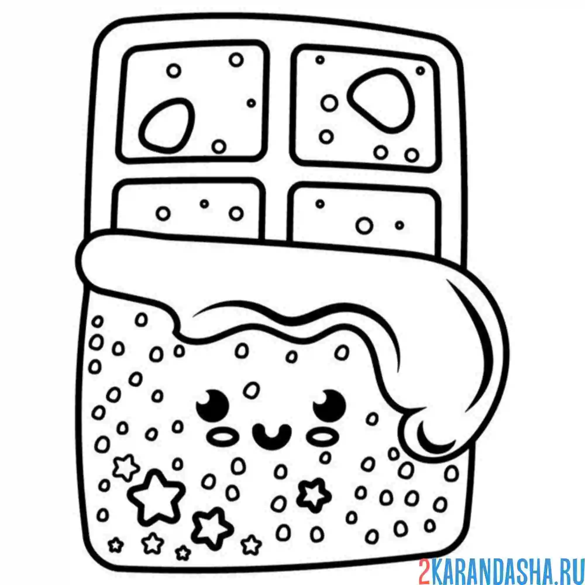 Раскраска шоколад каваи