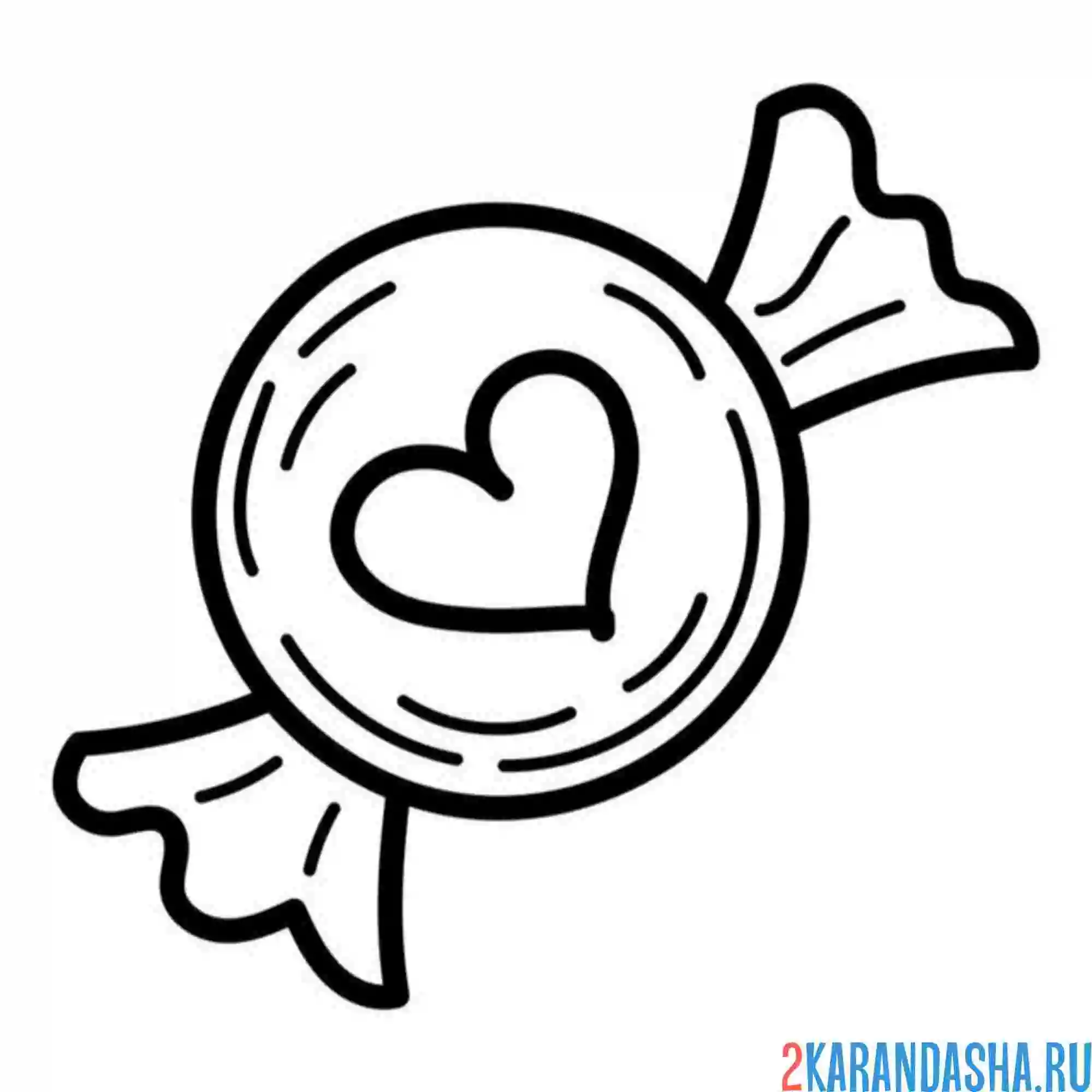 Раскраска конфетка круглая