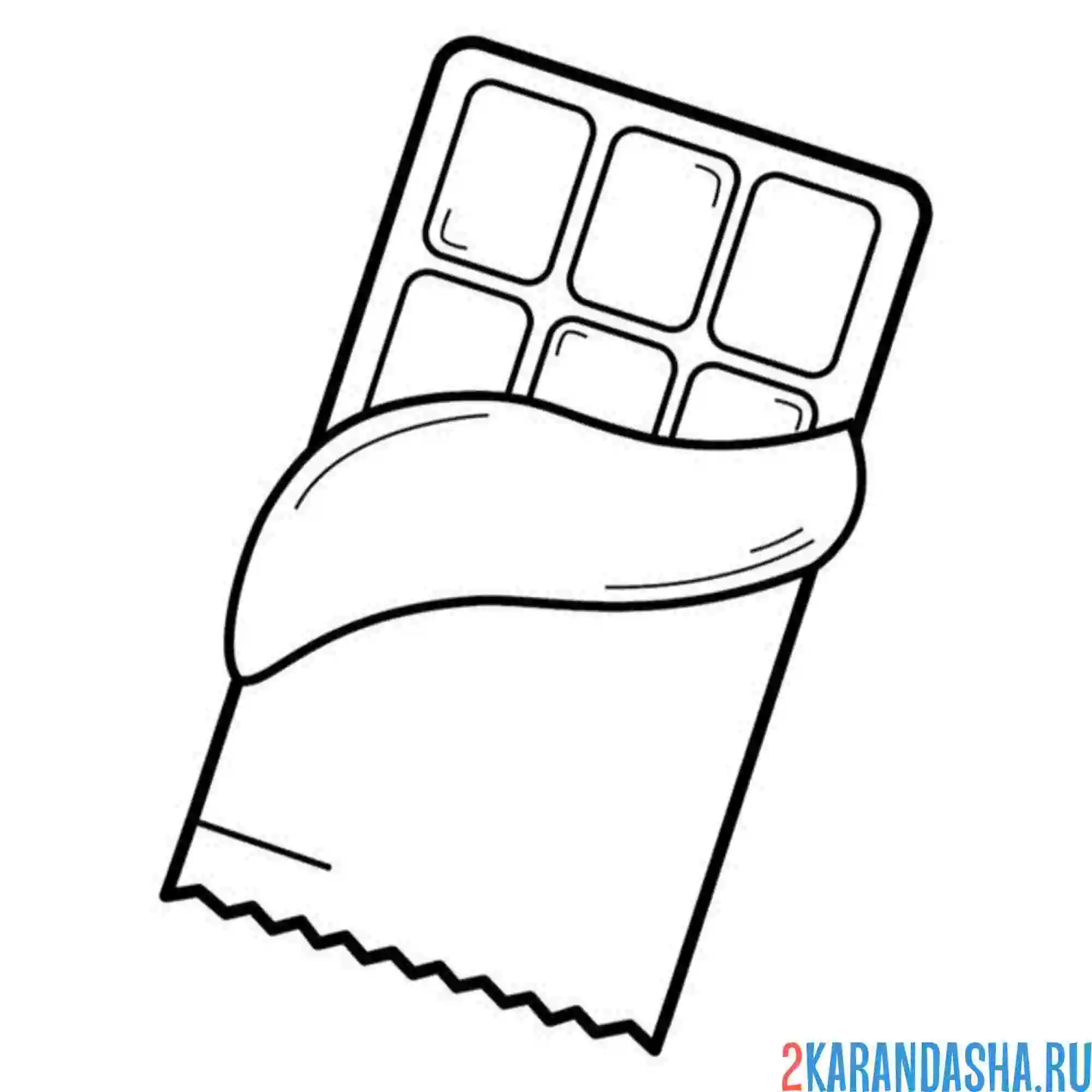 Раскраска шоколадка в упаковке