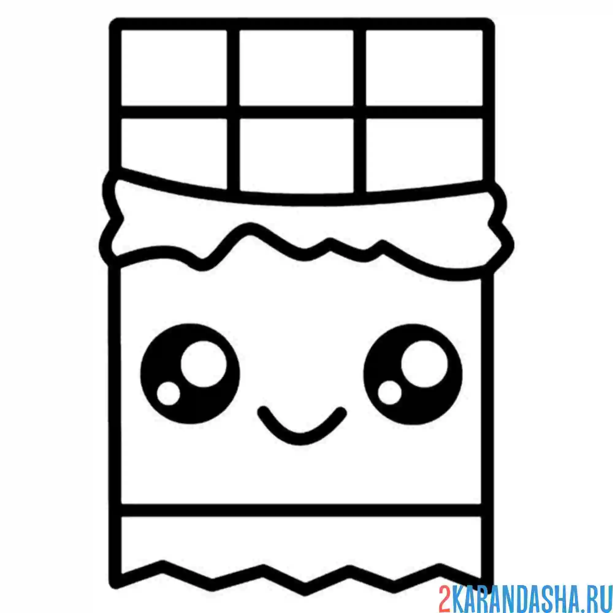 Раскраска каваи шоколад