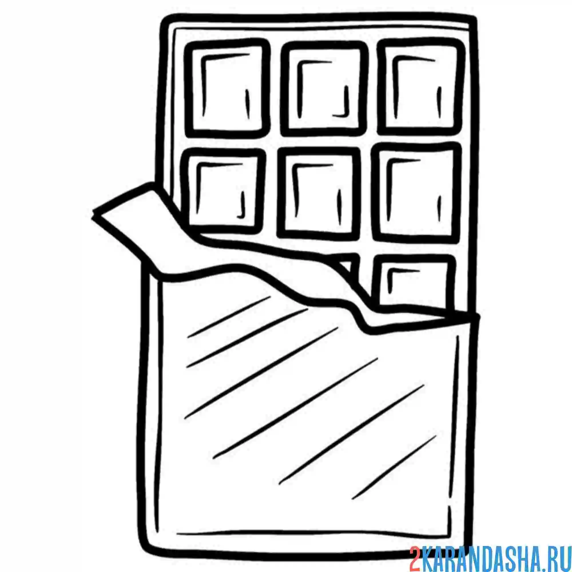 Раскраска шоколадка белая